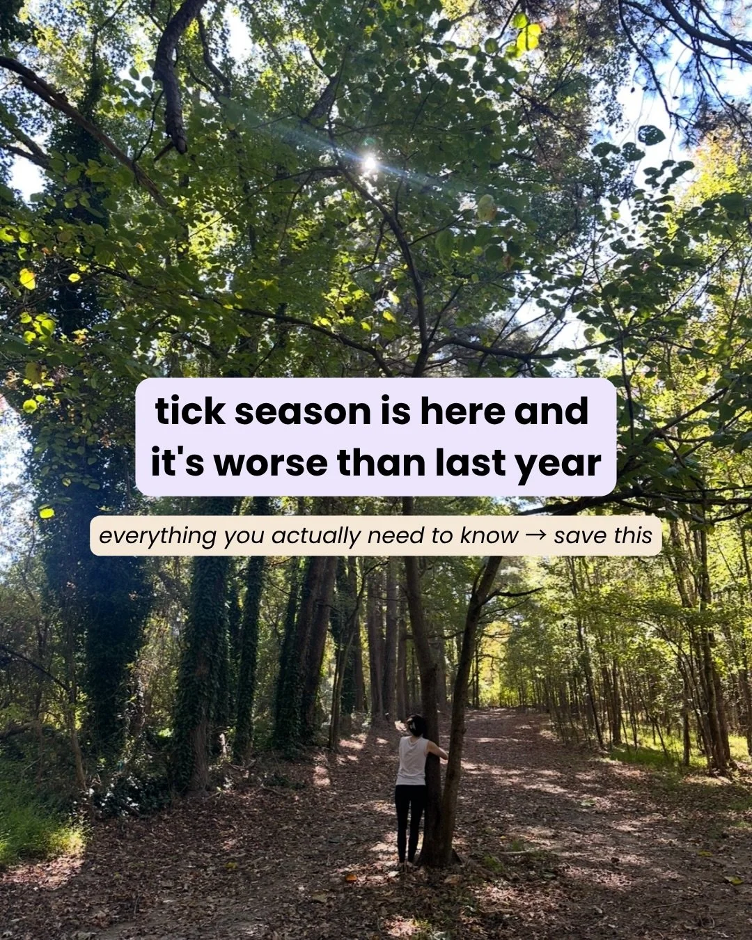 👀 i probably shouldn&rsquo;t say this but...most of the bug spray in your cabinet right now is doing nothing for ticks.

swipe through- this is the tick prevention guide i wish i&rsquo;d had years ago. 

+ natural repellents + the holistic after-bit