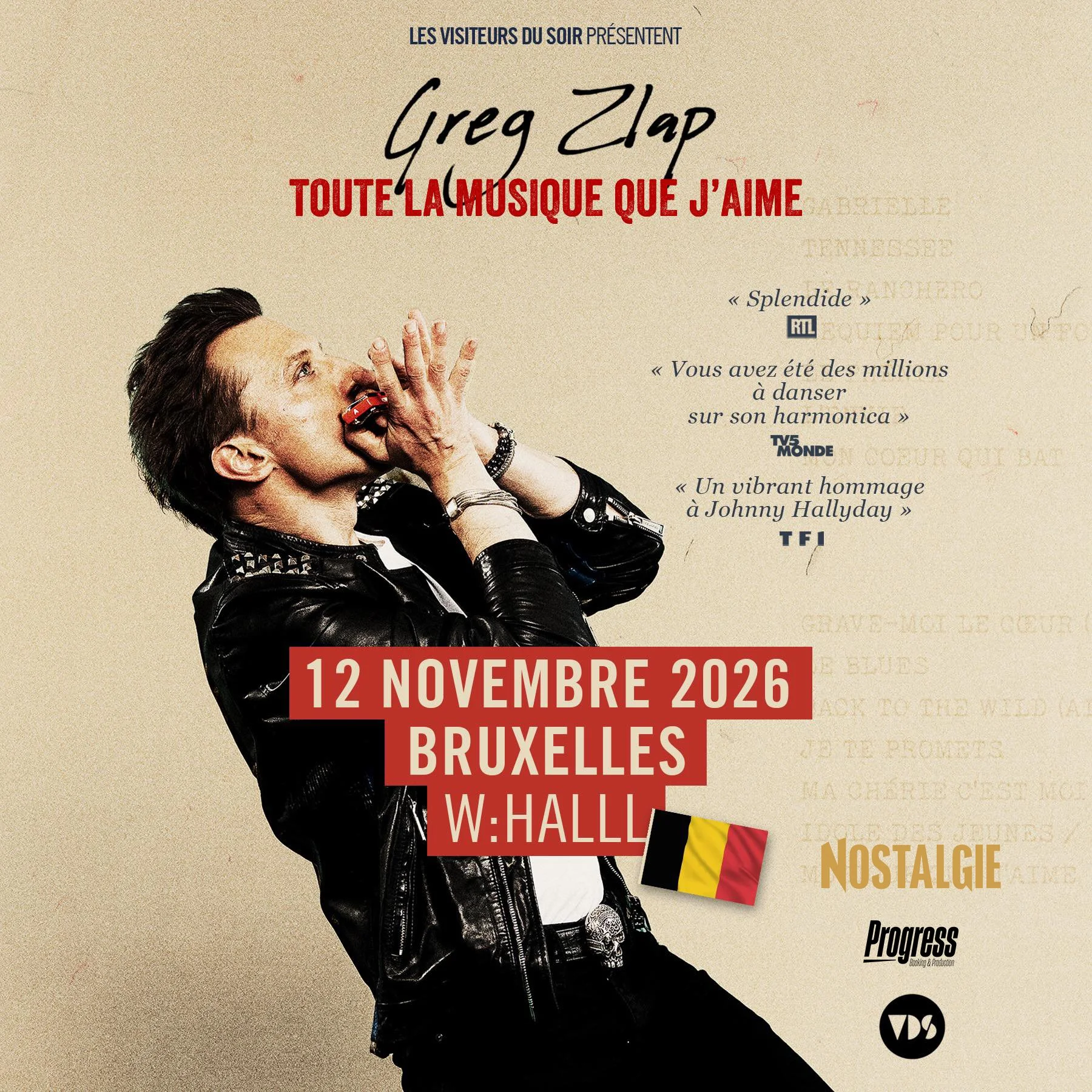 Greg Zlap · Toute la musique que j’aime · En concert le 12.11.26 au W:Hall