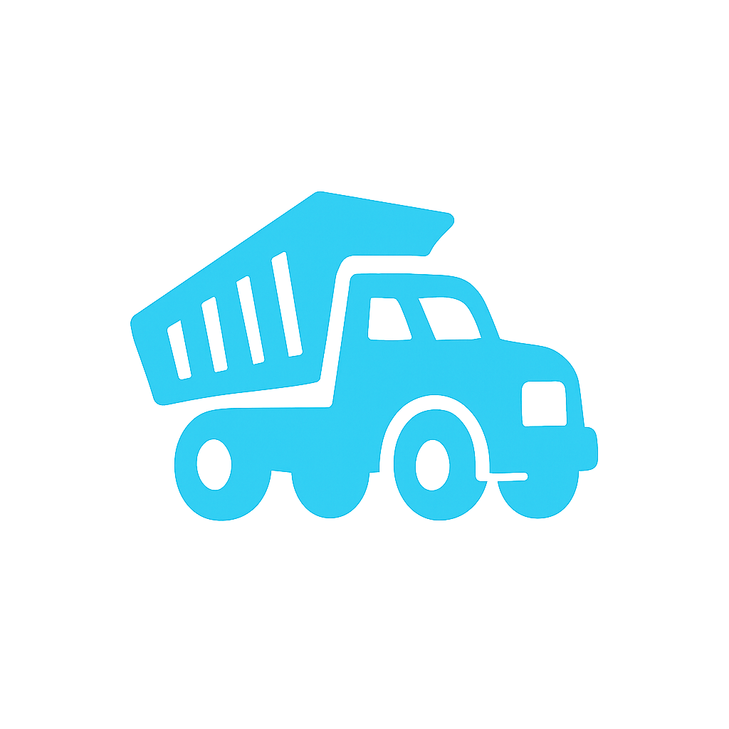 Icon of a blue dump truck.