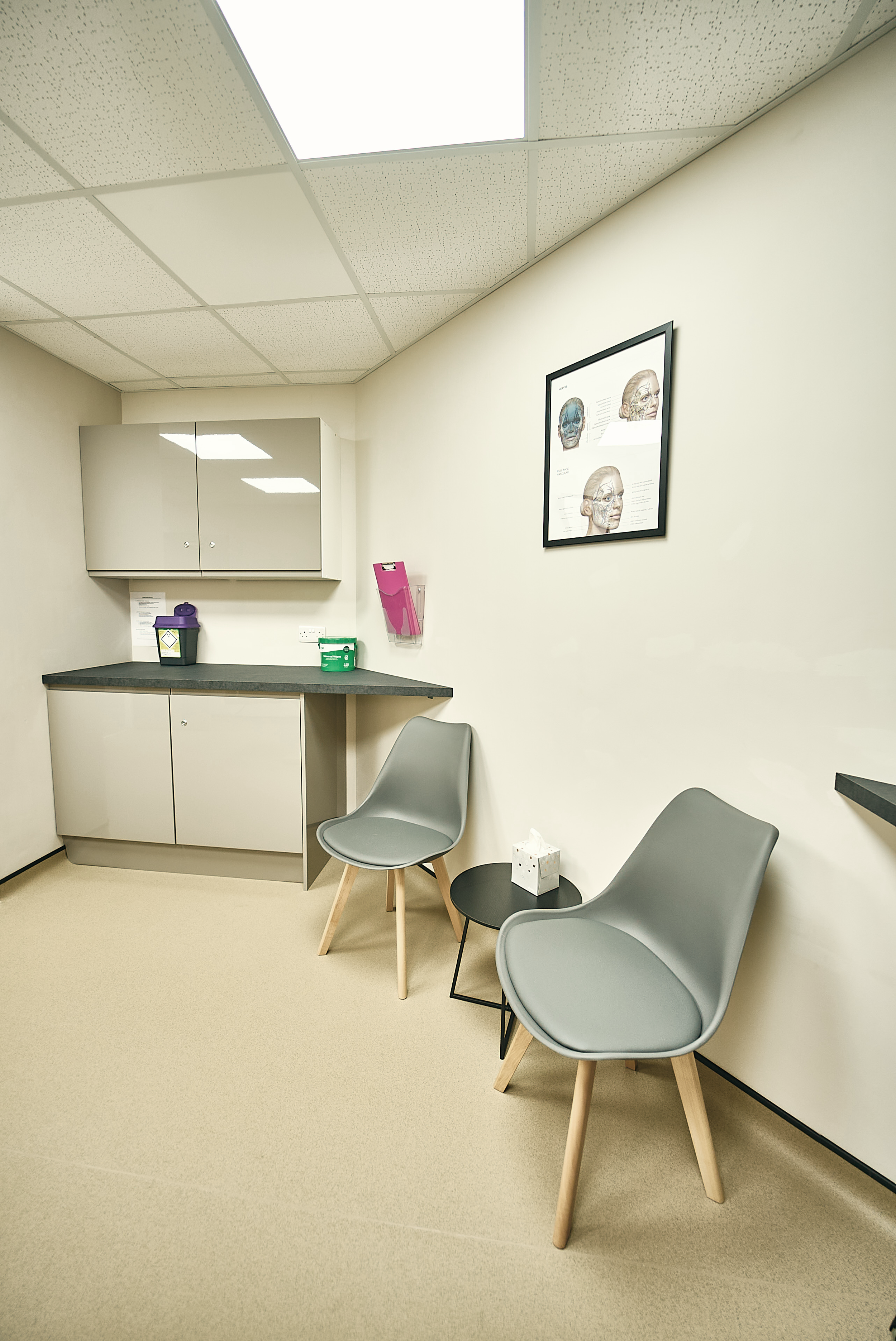treatment room, JB Academy of Aesthetics, Kirkintilloch Glasgow