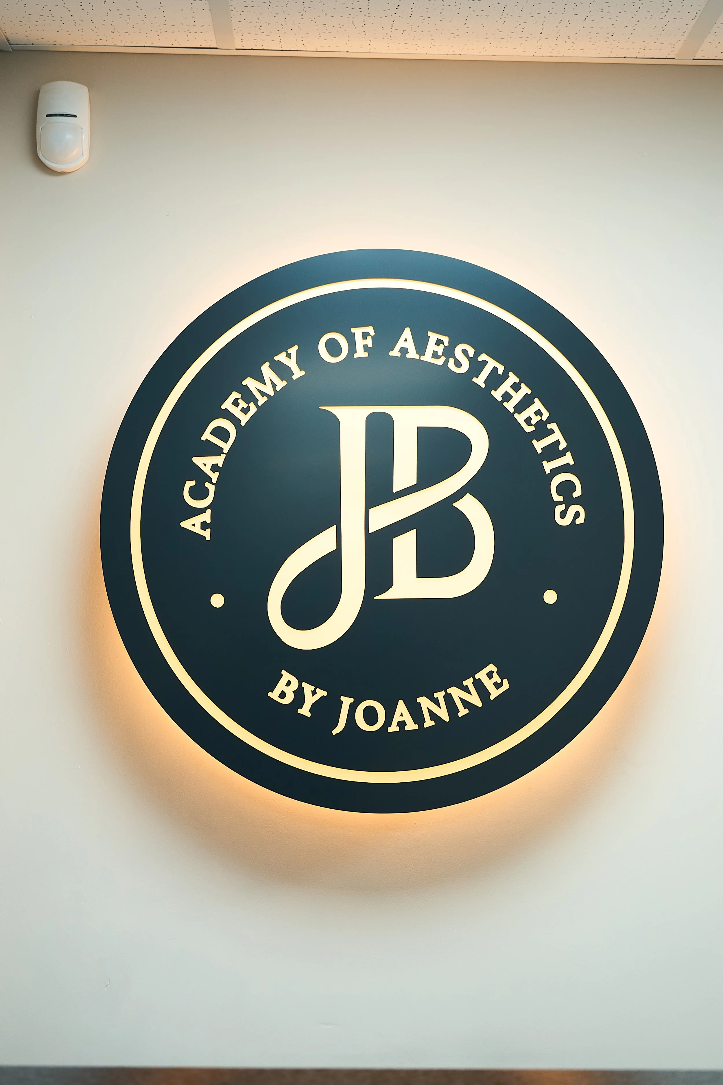 logo signage of JB Academy of Aesthetics, Kirkintilloch Glasgow
