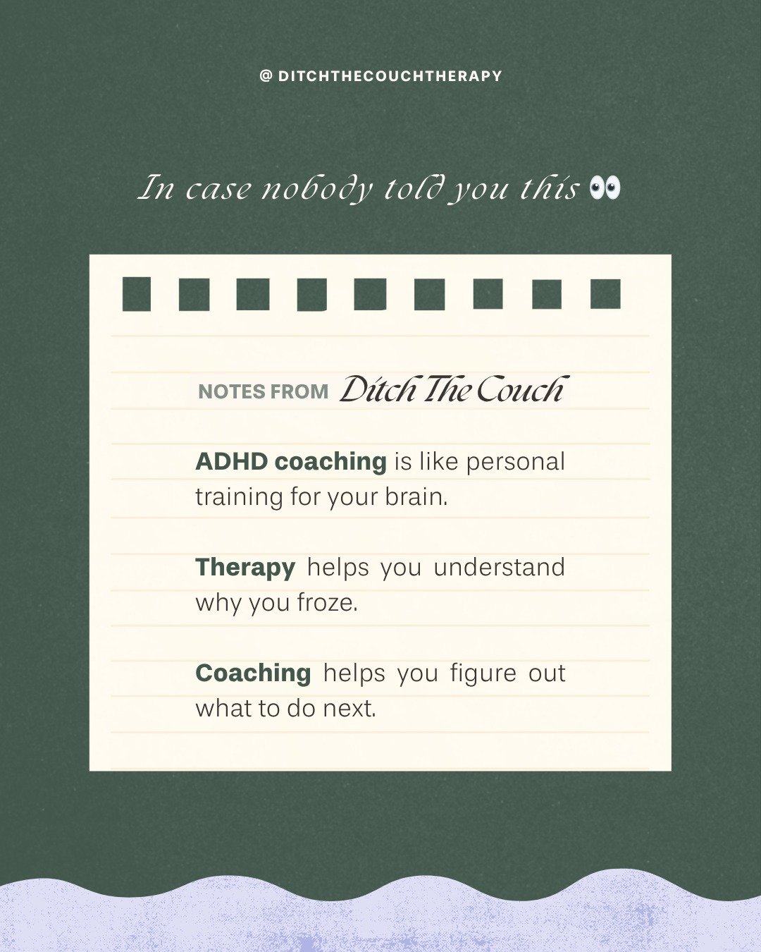 You&rsquo;re not lazy, unmotivated, or broken. Your ADHD brain just works differently.

Coaching helps you manage the day-to-day.
Therapy helps you unpack the why behind it all.
Both matter. Both can help you breathe easier.

Dive into our new Read: 