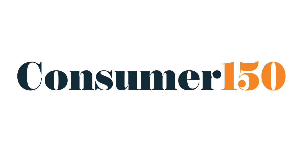 Graphic with the text 'Consumer 150' in large, bold font, with the number 150 in orange and the rest of the text in dark blue.