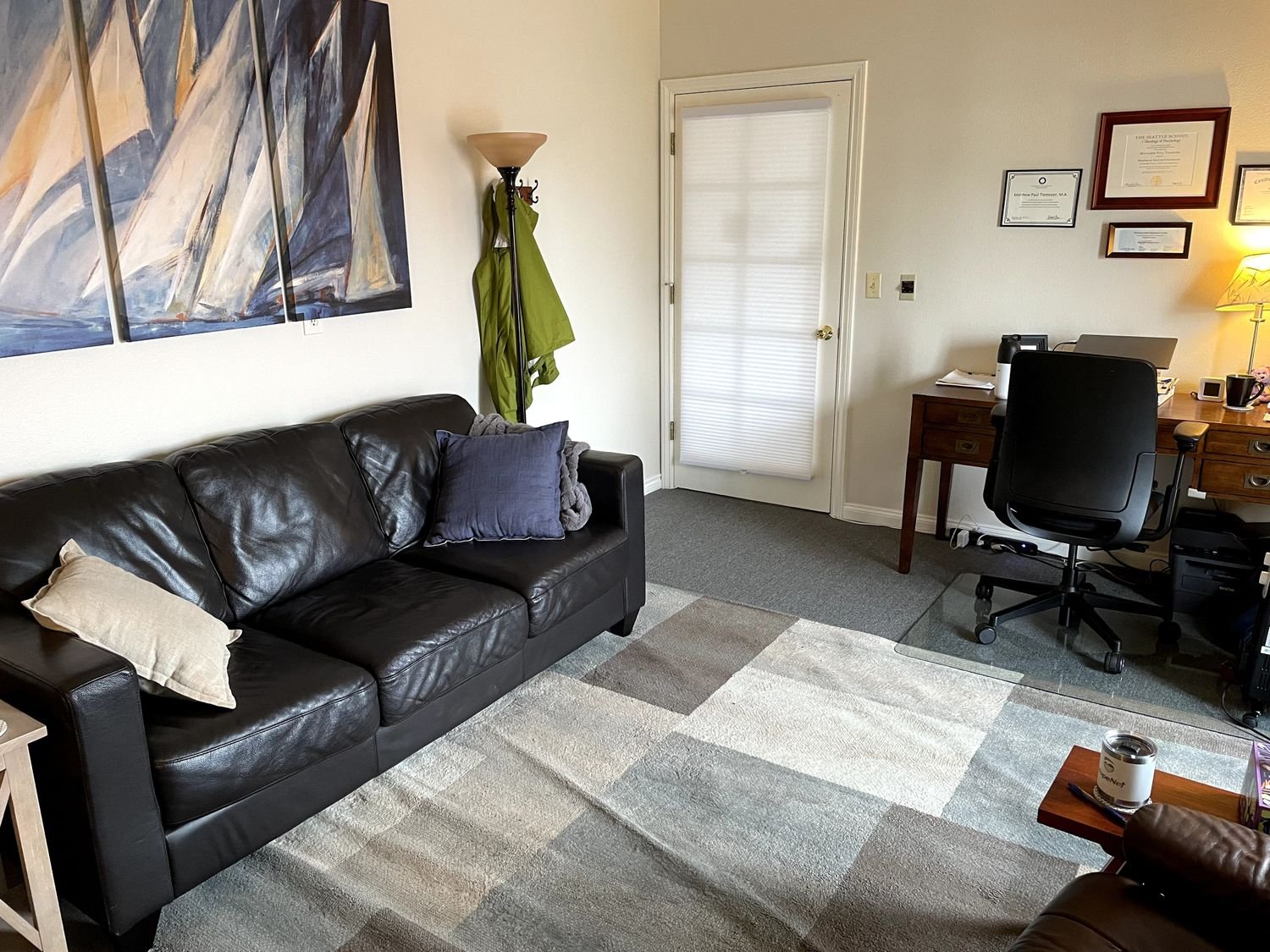 Edmonds, WA therapy office of Matthew Tiemeyer, Licensed Mental Health Counselor, Certified Sex Addiction Therapist