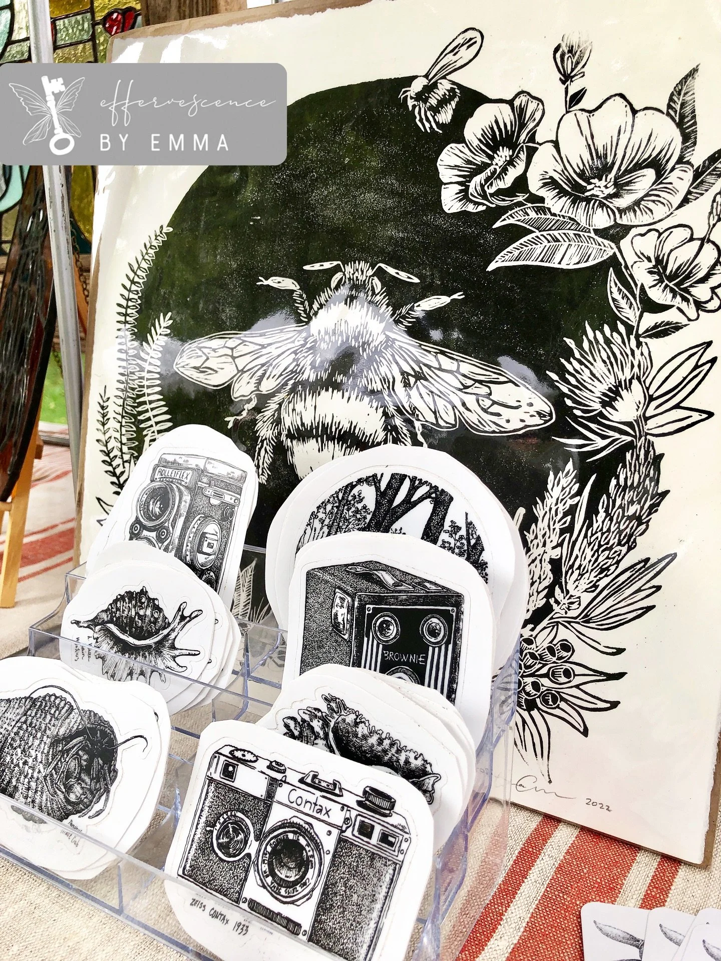 One of my largest prints is my Bee Print and I have only ever printed it a few times surprisingly. It is quite difficult to get an even and clean print and to find a paper that is smooth enough to not have white spots, but also rough enough to grab t