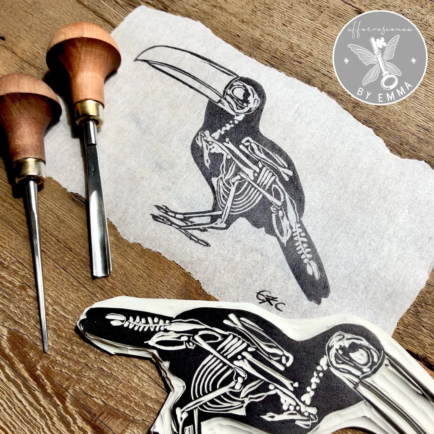 ✨lino print Toucan✨