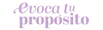 Texto en imagen que dice 'Evoca tu propósito' en letras moradas y estilizadas. Agencia de marketing para marcas de moda y belleza. Anuncios pagos en meta. Sitios web en Squarespace.