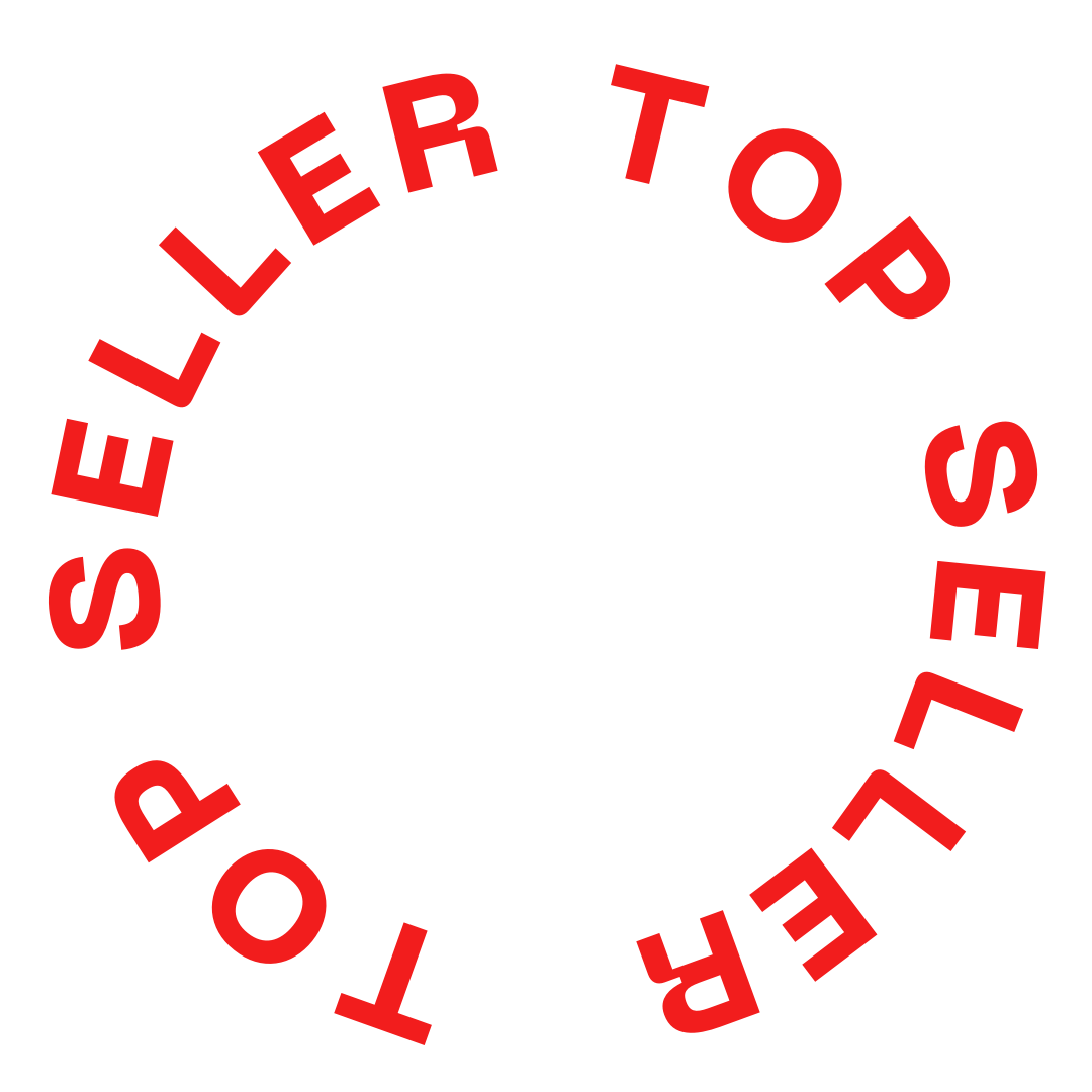 Logotipo circular con letras rojas que dice 'Sellertops' en un arco.