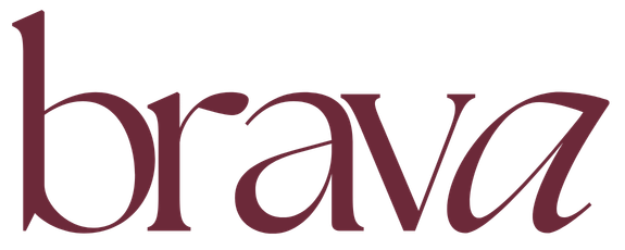 El logotipo dice 'brava' en letras grandes y elegantes.