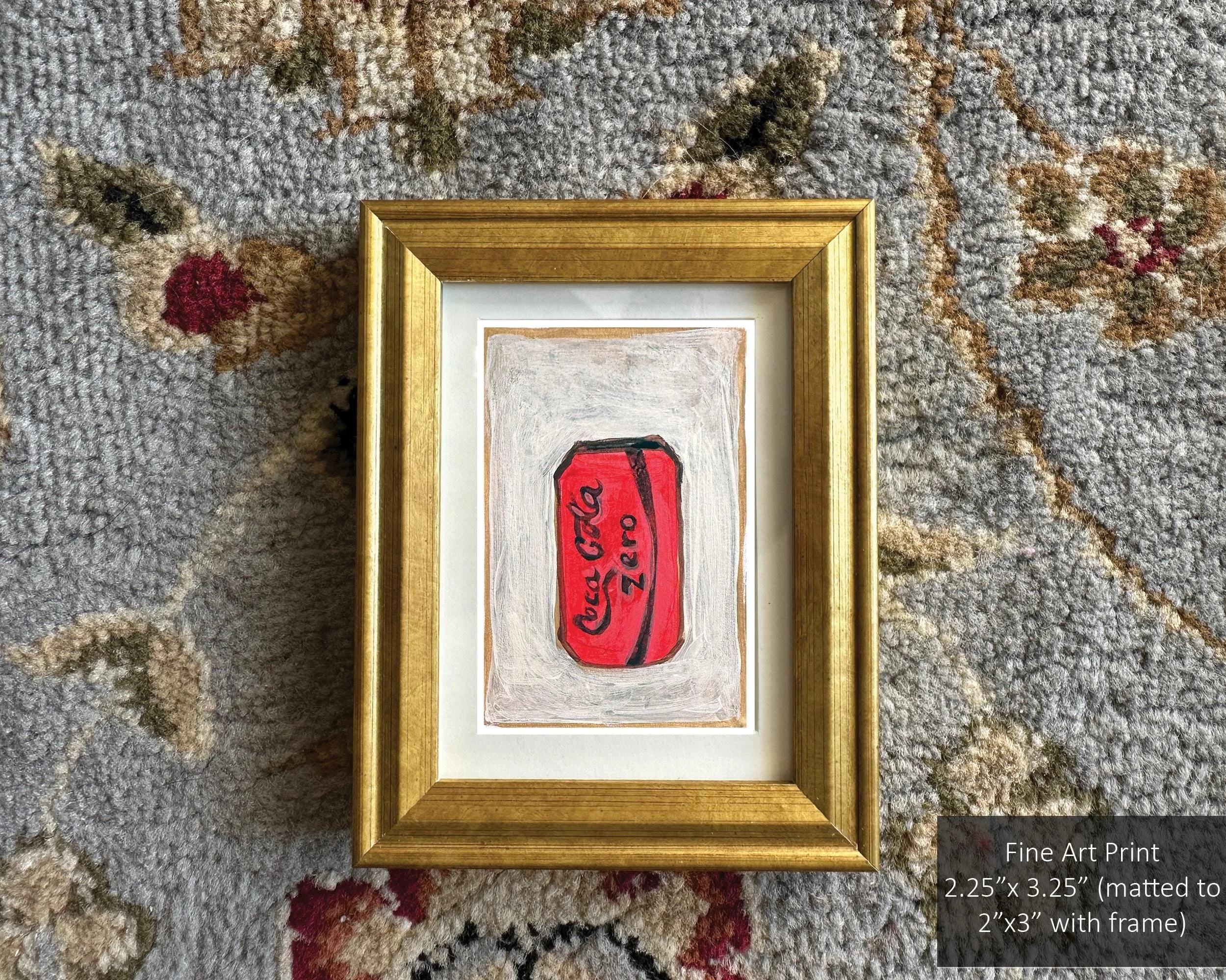 Vintage Coke Zero art print featuring bold black, red, and white colors.
