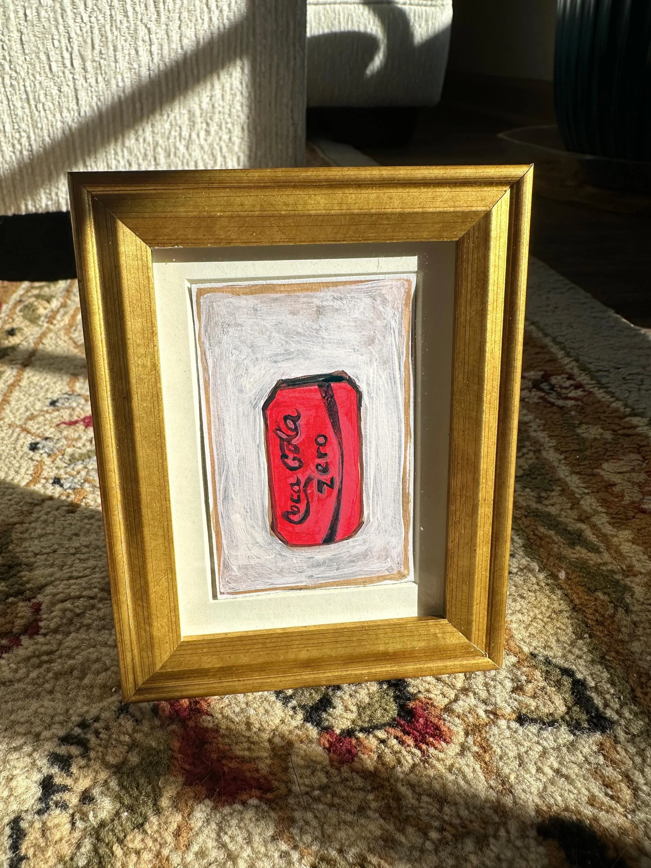 Vintage Coke Zero art print featuring bold black, red, and white colors.
