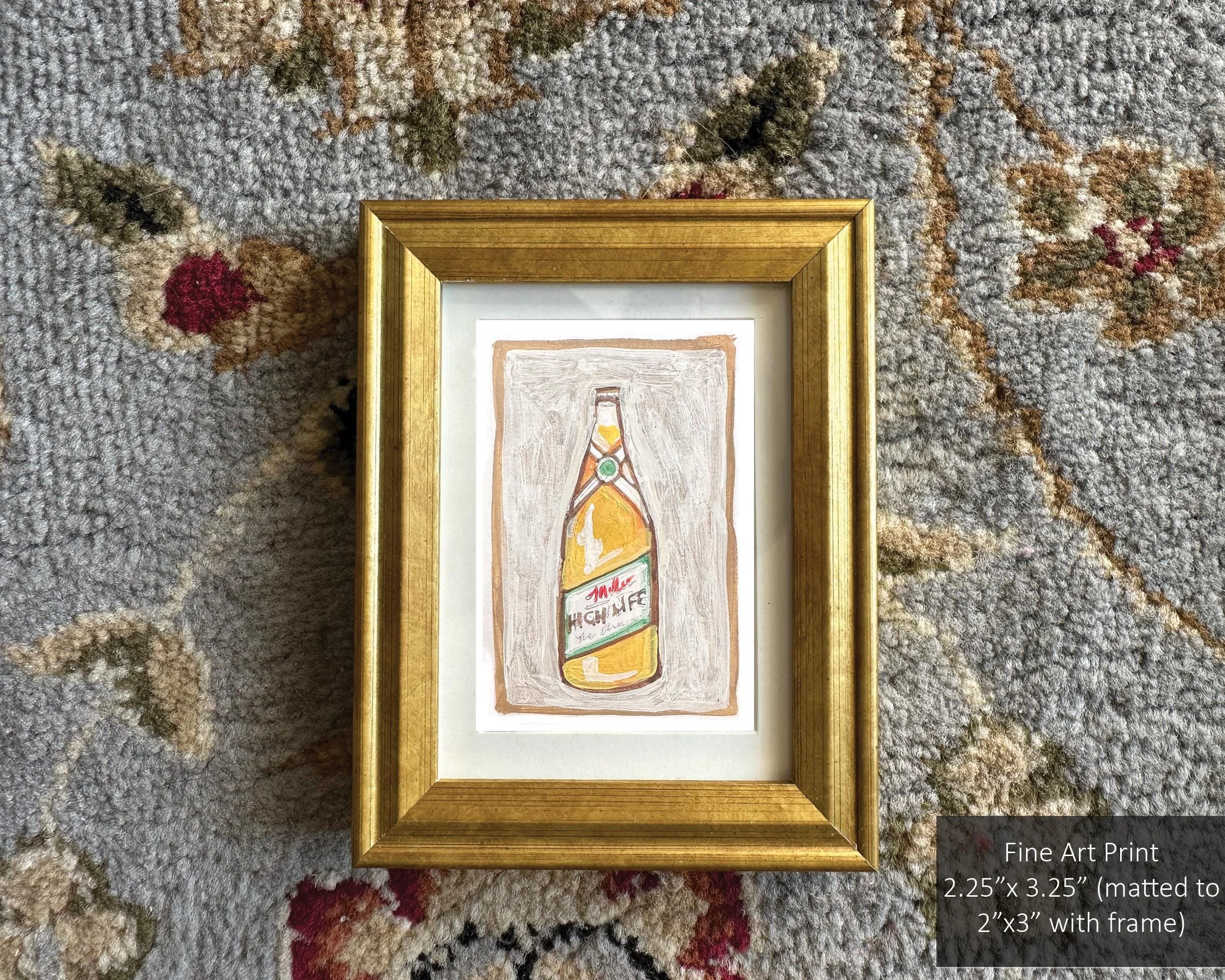 "Nostalgic Miller High Life print perfect for home bar or man cave"
