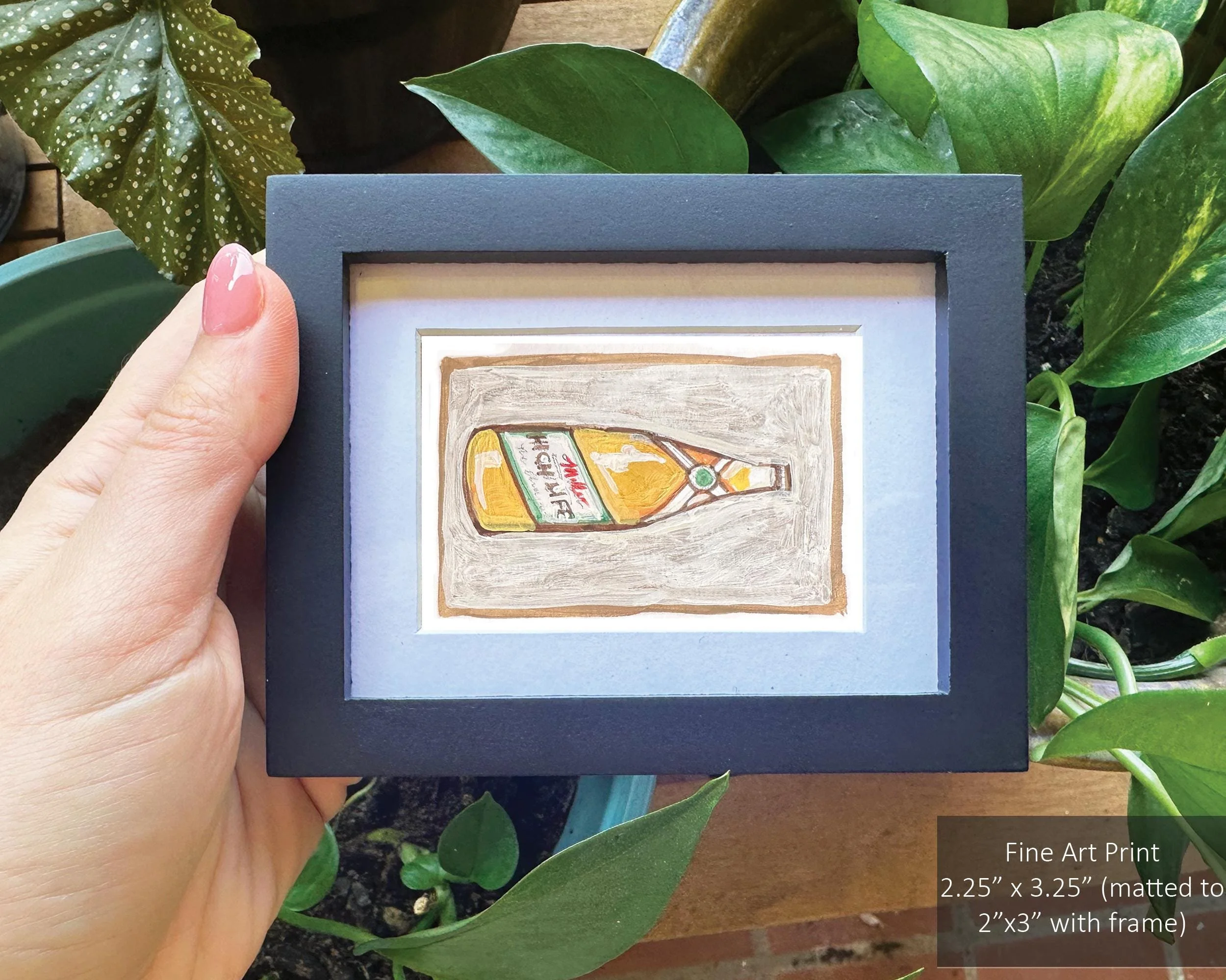 "Nostalgic Miller High Life print perfect for home bar or man cave"