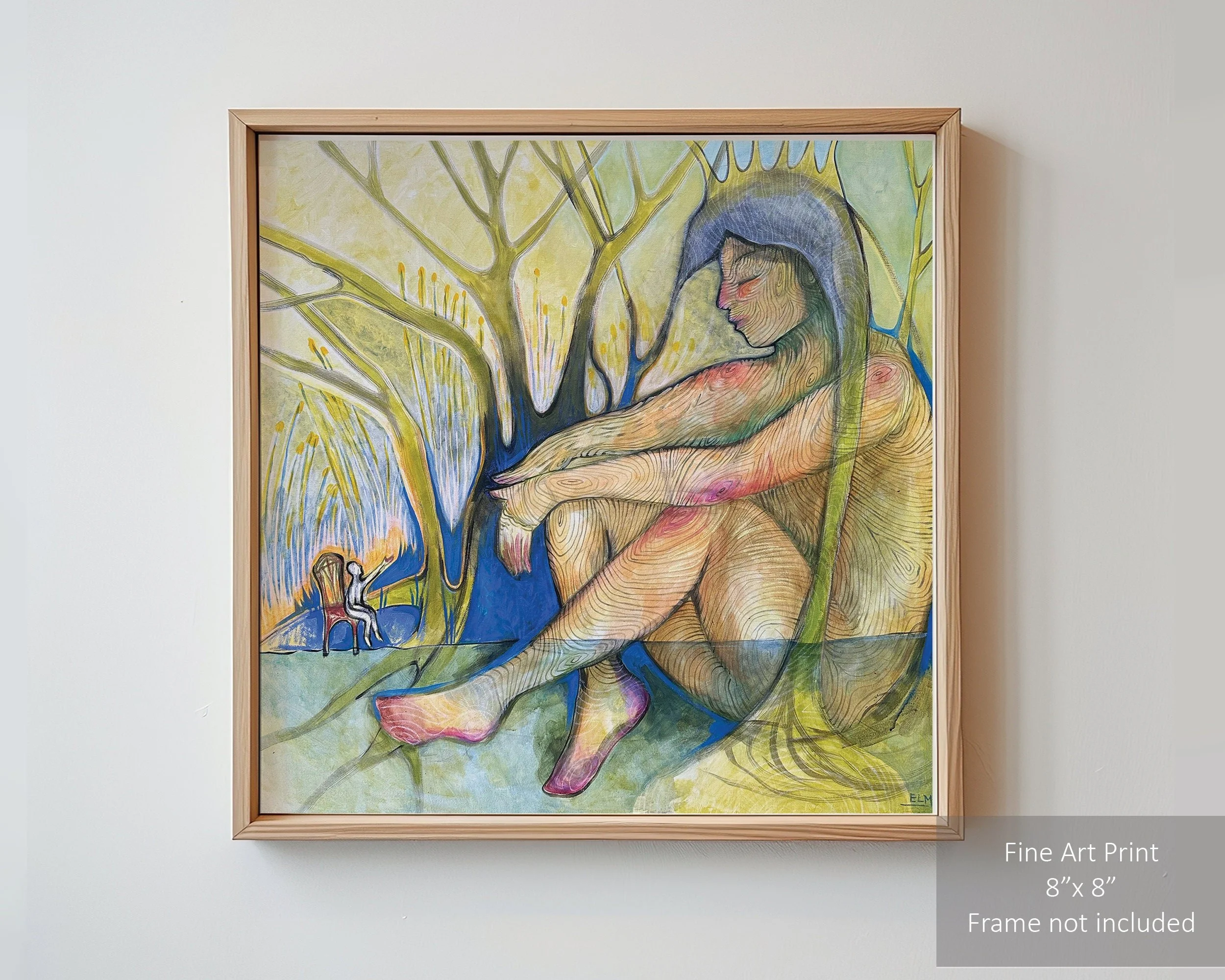 Funky Mother Nature art print with bold, colorful design.