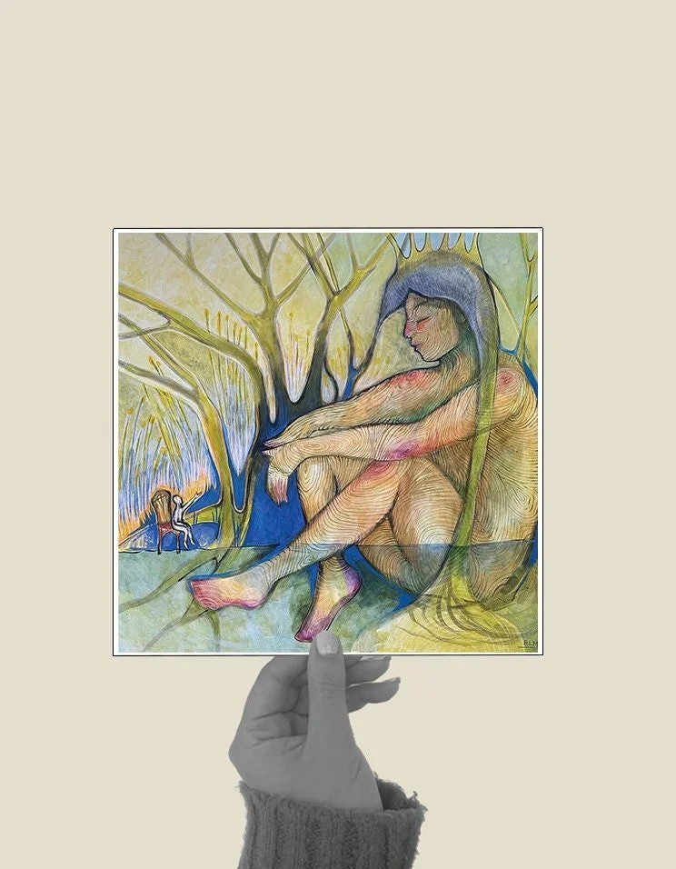 Funky Mother Nature art print with bold, colorful design.