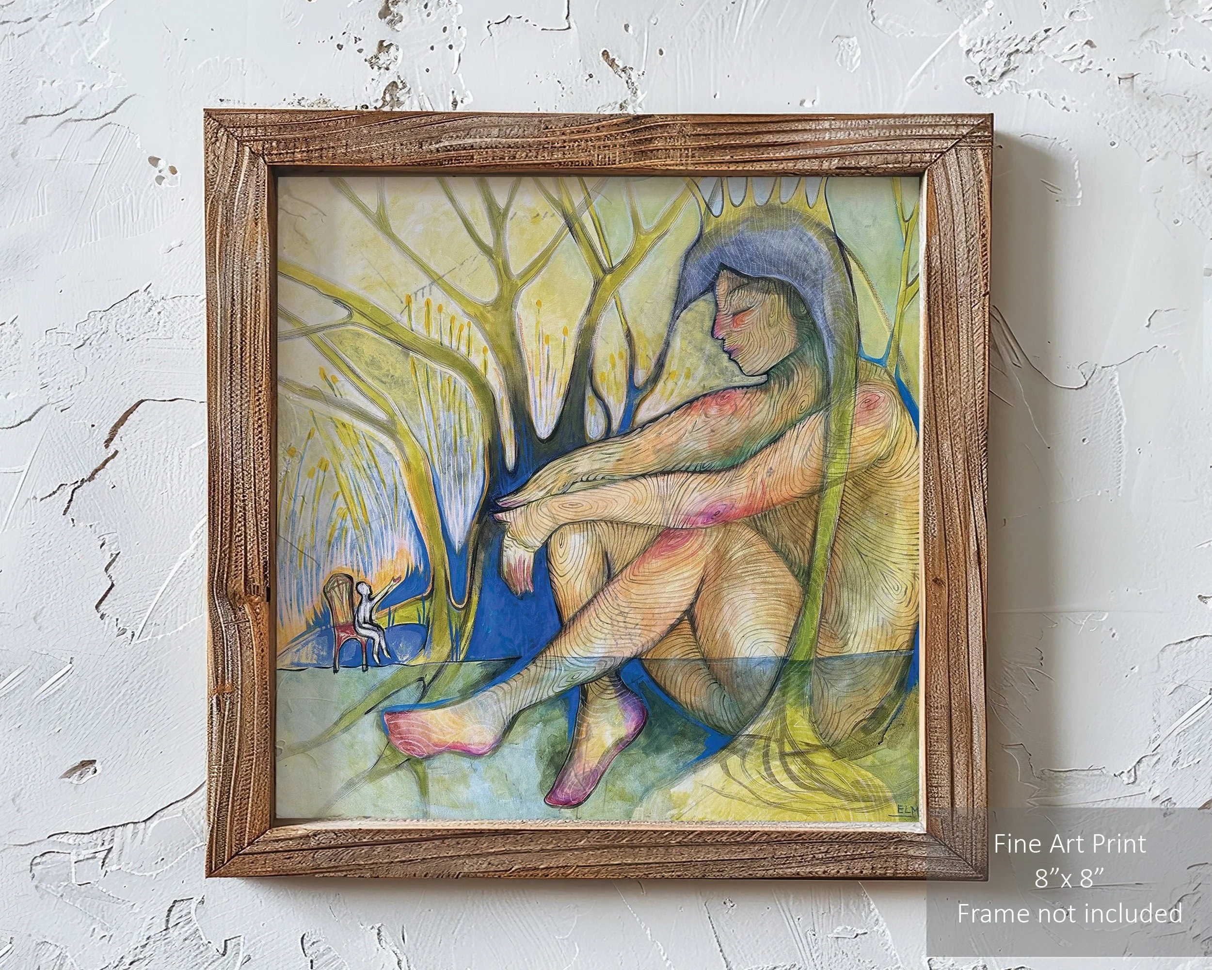 Funky Mother Nature art print with bold, colorful design.