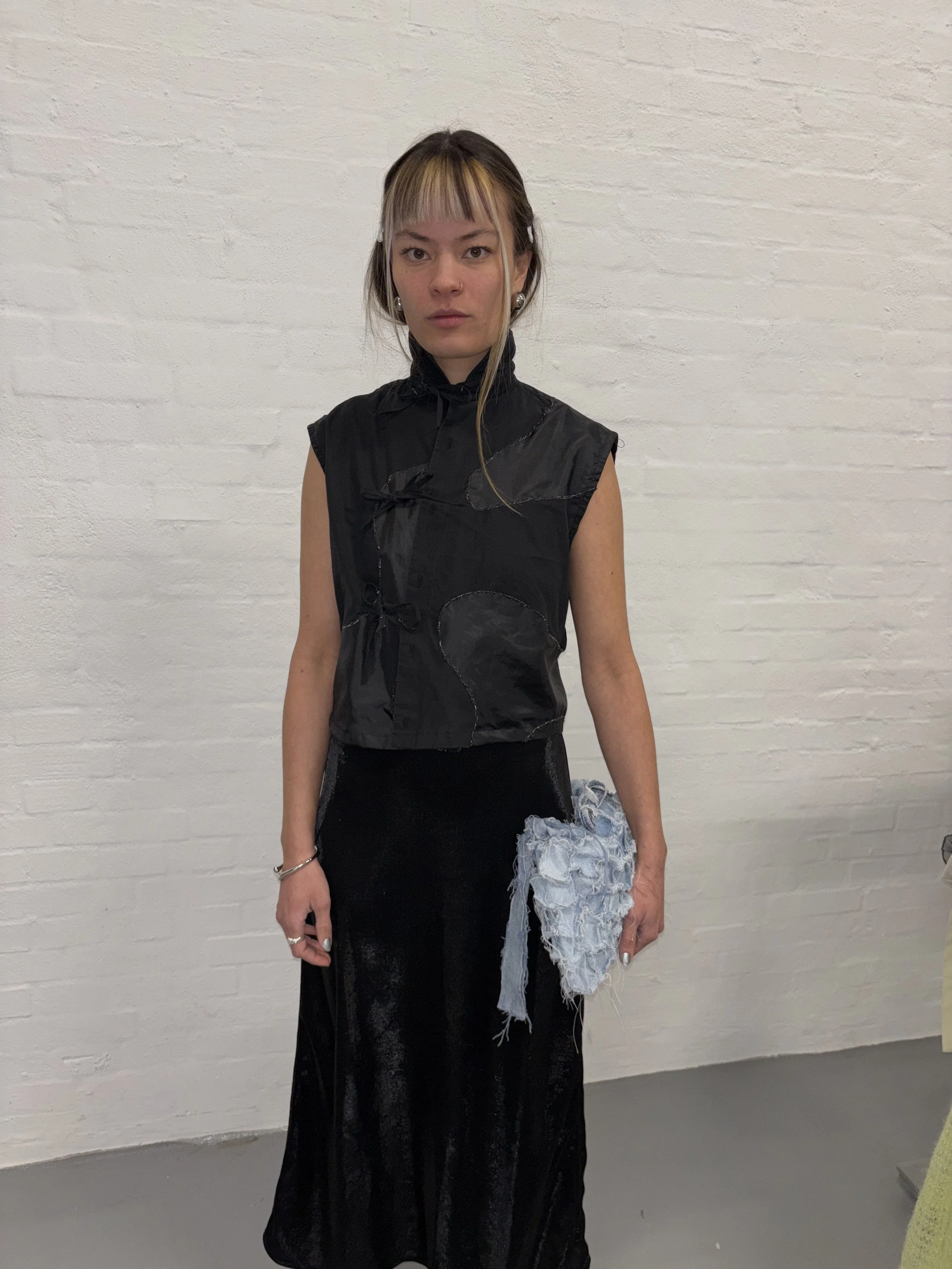 THE UPCL BLACK-BLACK SIDE-TIE VEST