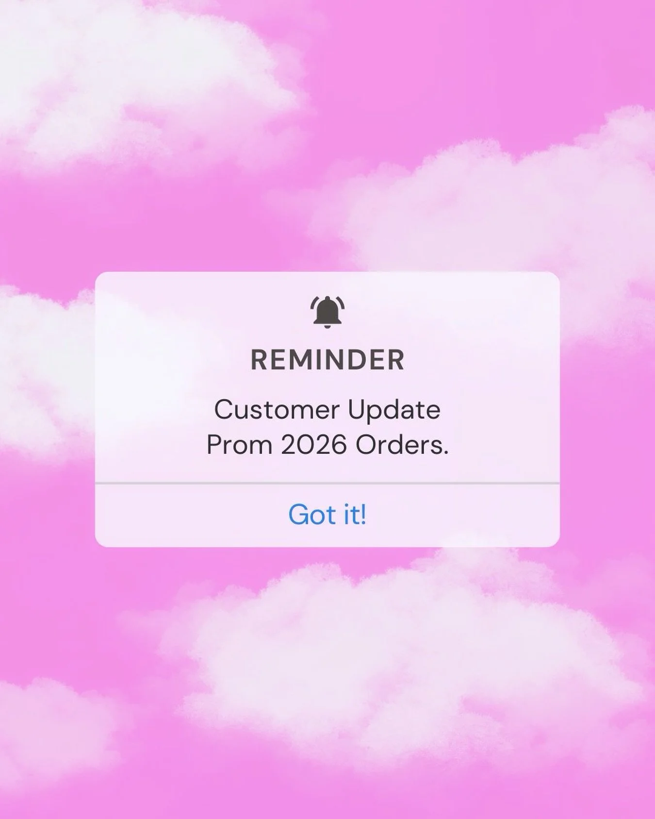 We just wanted to share a quick update with all customers who have ordered their prom dresses with us for 2026 💕🪩✨

We are continuing to receive deliveries into store, and our team is working hard behind the scenes to get every order processed and 