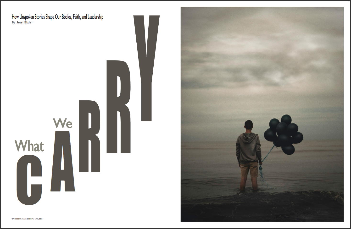 What We Carry cover with man holding baloons