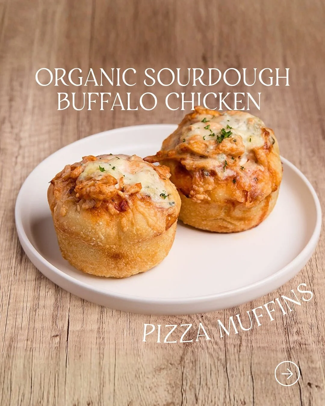 New crave-worthy bite @gardenbutcher 🔥&nbsp;
Our Organic Sourdough Buffalo Chicken Pizza Muffins are made from scratch with organic house-made sourdough, roasted Bell &amp; Evans chicken, our house-made buffalo sauce, gorgonzola, and shredded white 