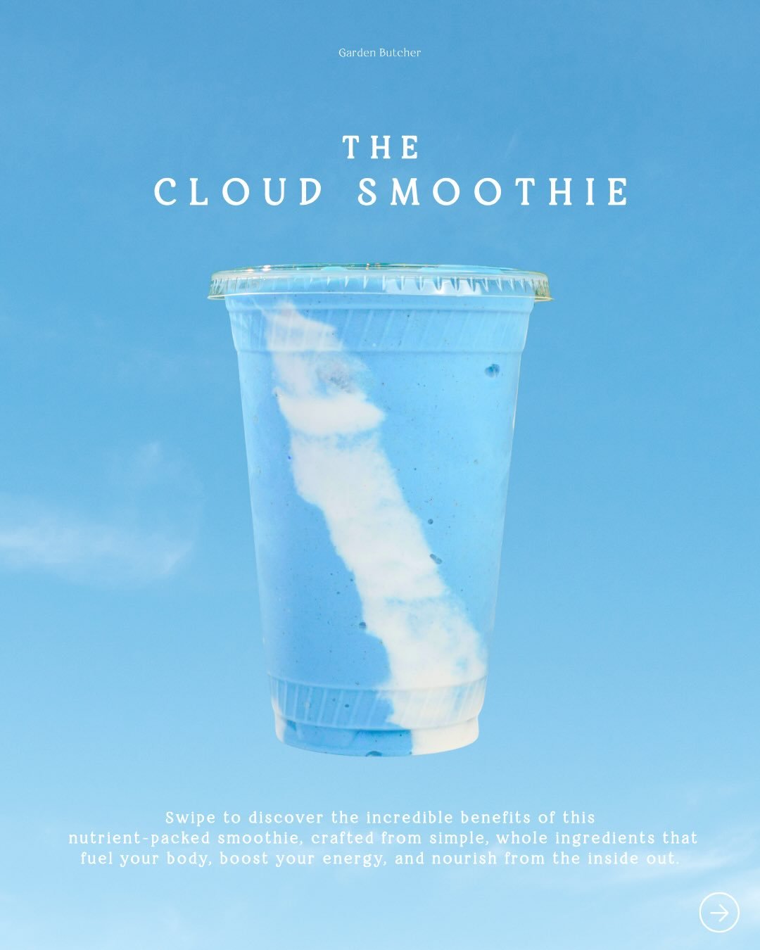 The Viral Cloud Smoothie @gardenbutcher ☁️
Made with banana, organic pineapple, almond butter, avocado, collagen, blue spirulina, house made almond milk, and coconut cream. All simple, whole ingredients that taste as good as they are for you 🩵
Swipe