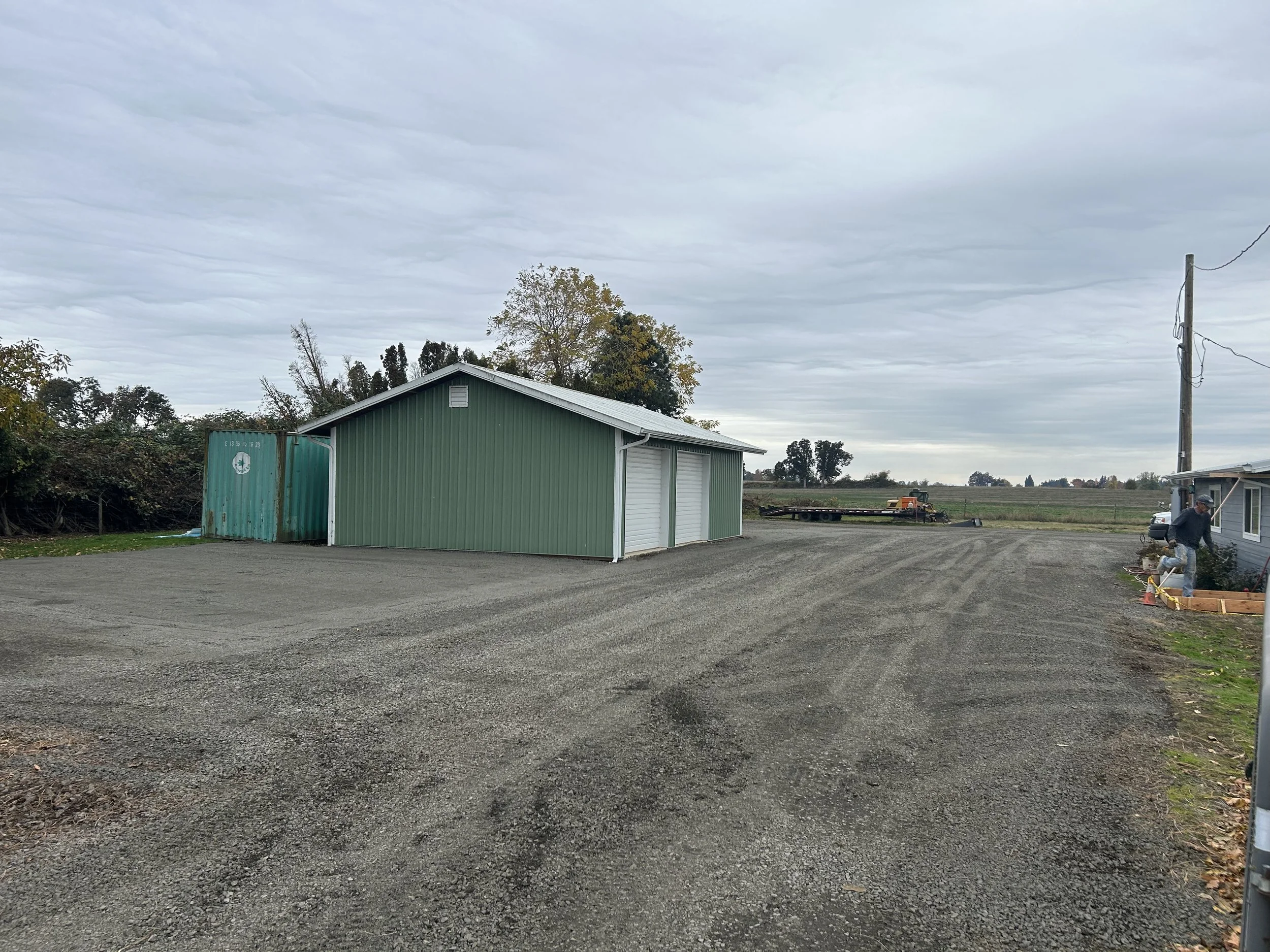 A new gravel driveway installed, repaired, fresh gravel. no potholes or standing water.