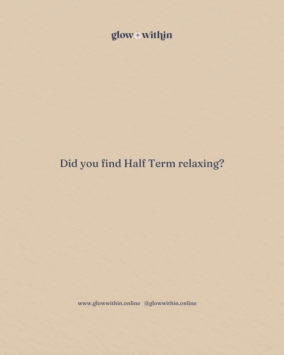 Did you find half term relaxing?

Maybe.

But did you actually rest?

They&rsquo;re not always the same thing.

A lot of us spend months looking forward to a week off, only to fill it with all the things that never quite fit into normal life. Family 