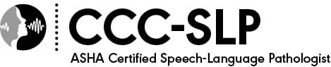 Logo for CCC-SLP, ASHA Certified Speech-Language Pathologist