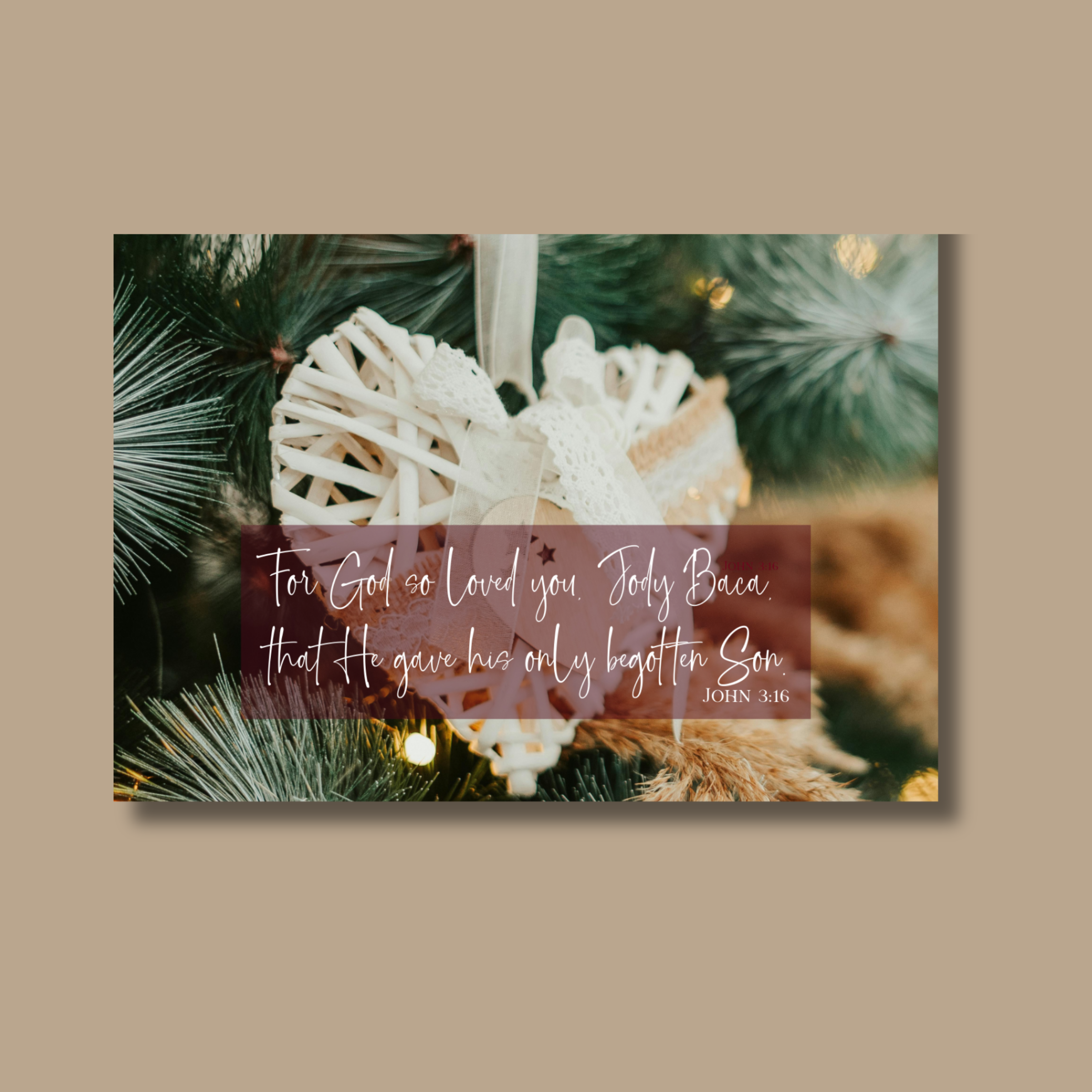 Personalized Christmas Card Heart