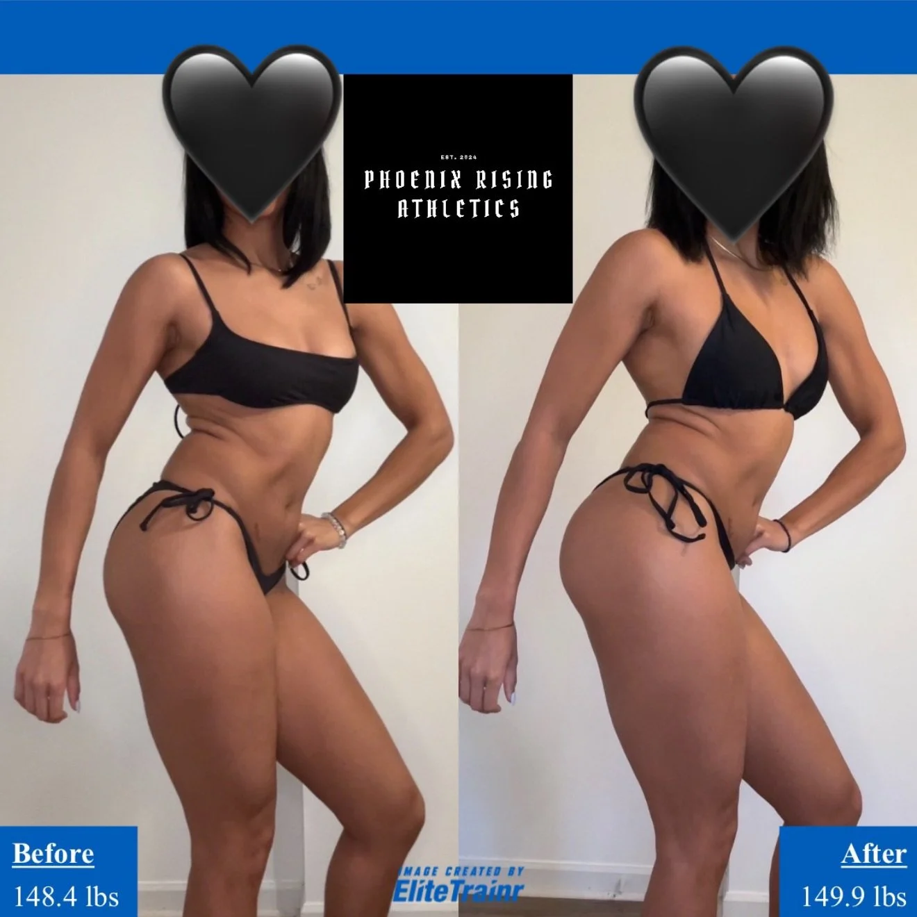 She decided she wanted to stay anonymous with progress shared right now BUT let me tell y&rsquo;all you will know her in time 💥

2 1/2 weeks together &amp; growth is already happening. Push in food. Change in training. And her body is responding bea