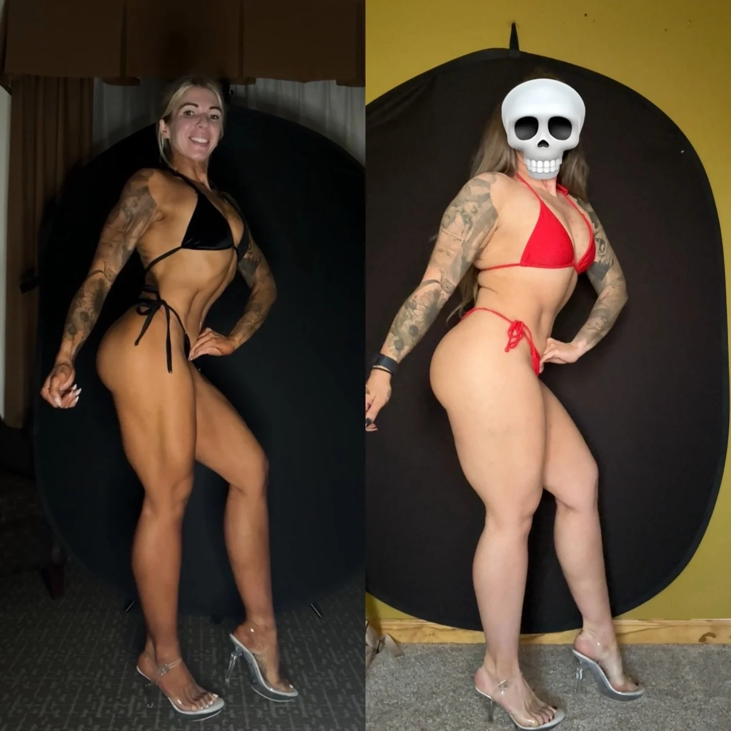 Copying @lilflexis_ on this one 🤷🏼&zwj;♀️ 

Am I lean right now? No but it&rsquo;s safe to say some size was put on since last season. Morning of show day to a year and a half later. 

Embracing the discomfort of growth &amp; off season is hard. Bu