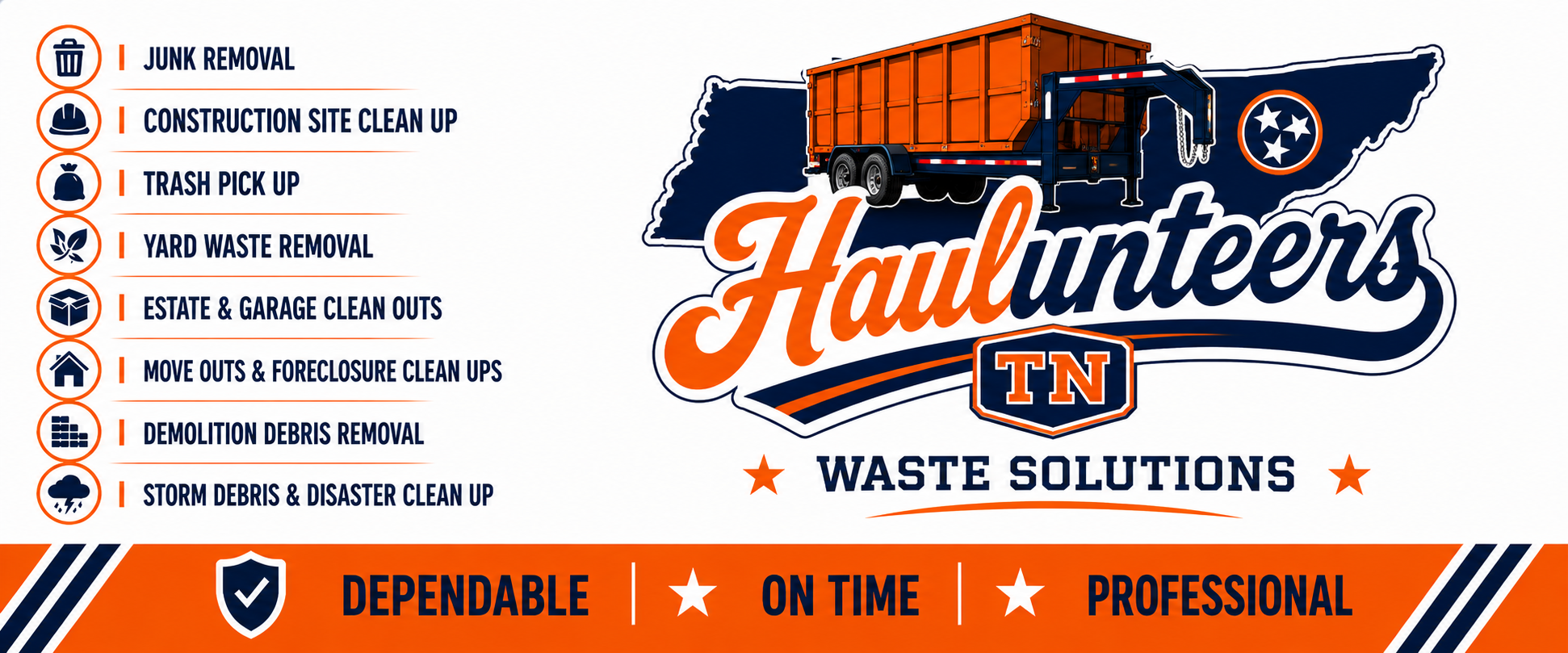 TN Haulunteers construction cleanup and debris removal services for contractors and property cleanups in East Tennessee