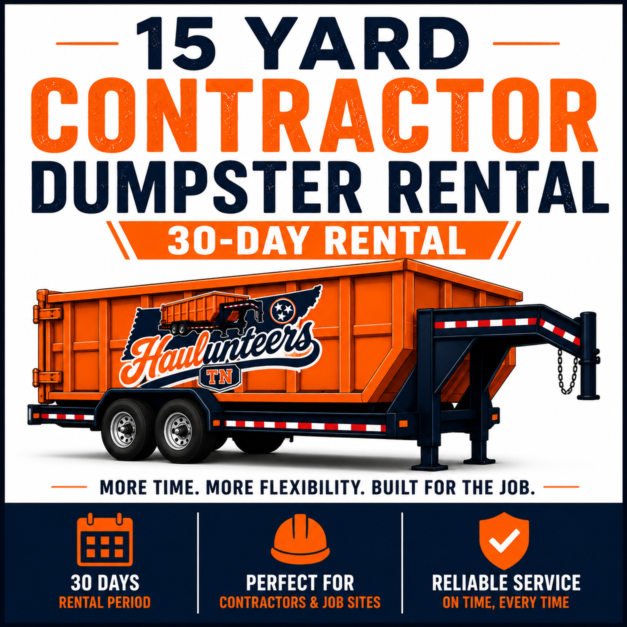 30 - Day Contractor Jobsite Dumpster Rental (15 Yard 2-Tons)