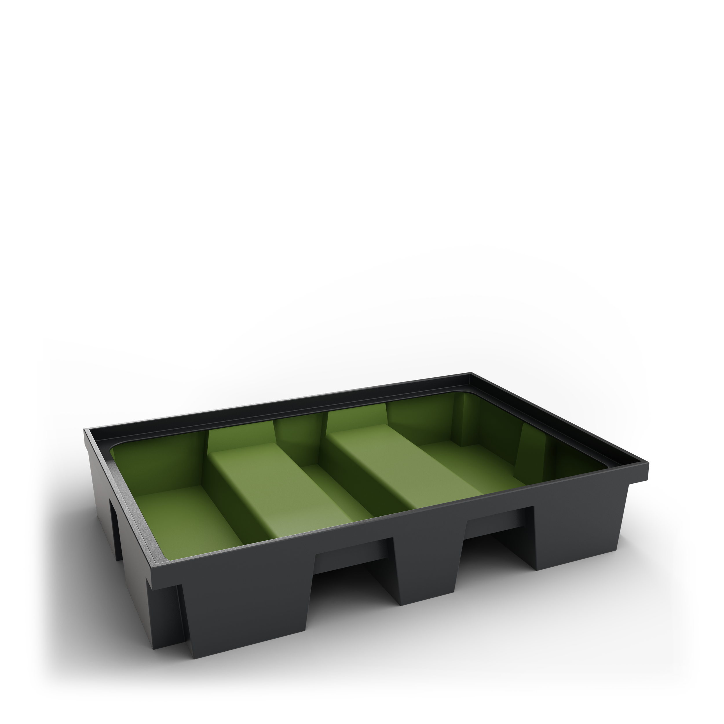 Plateau de semis avec compartiments, fond vert, cadre gris, Packshot 3D, Visuel 3D, CGI , E- commerce Haut de france, St-Omer, Lille, Paris, Cote d'Opale, Dunkerque, Arras