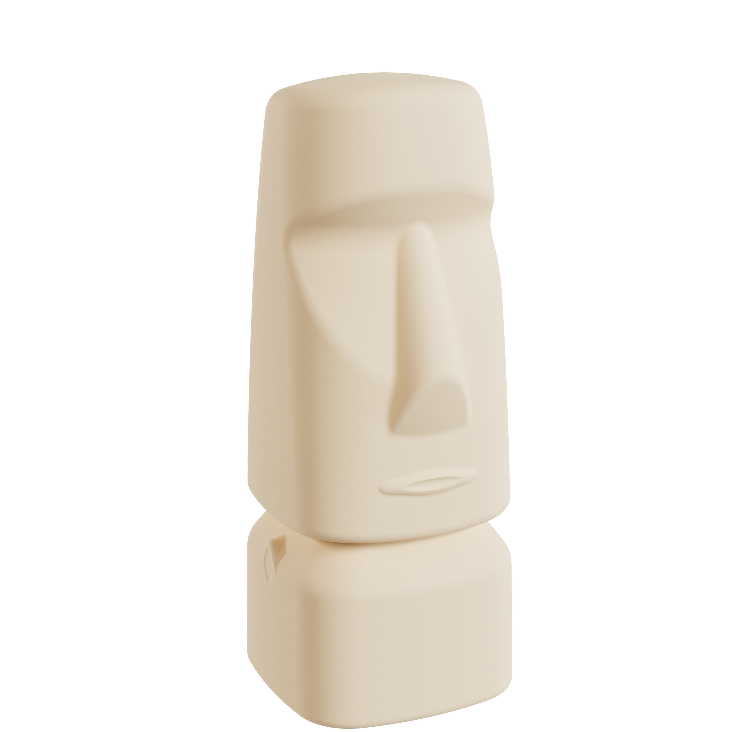 Statue en pierre représentant un visage stylisé de style lointain Packshot 3D, Visuel 3D, CGI , E- commerce Haut de france, St-Omer, Lille, Paris, Cote d'Opale, Dunkerque, Arras