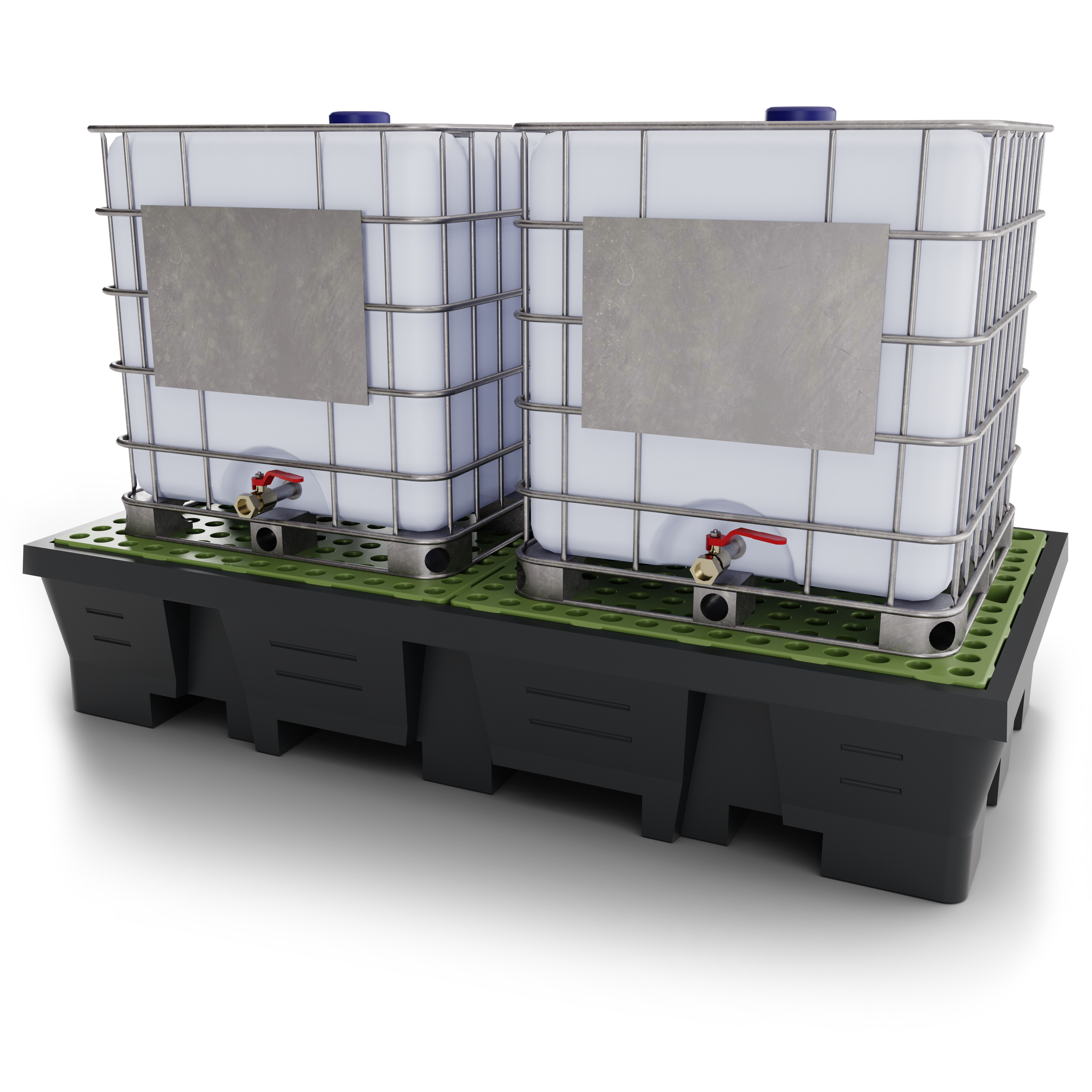 Deux conteneurs en plastique blanc dans une cage en métal, Packshot 3D, Visuel 3D, CGI , E- commerce Haut de france, St-Omer, Lille, Paris, Cote d'Opale, Dunkerque, Arras