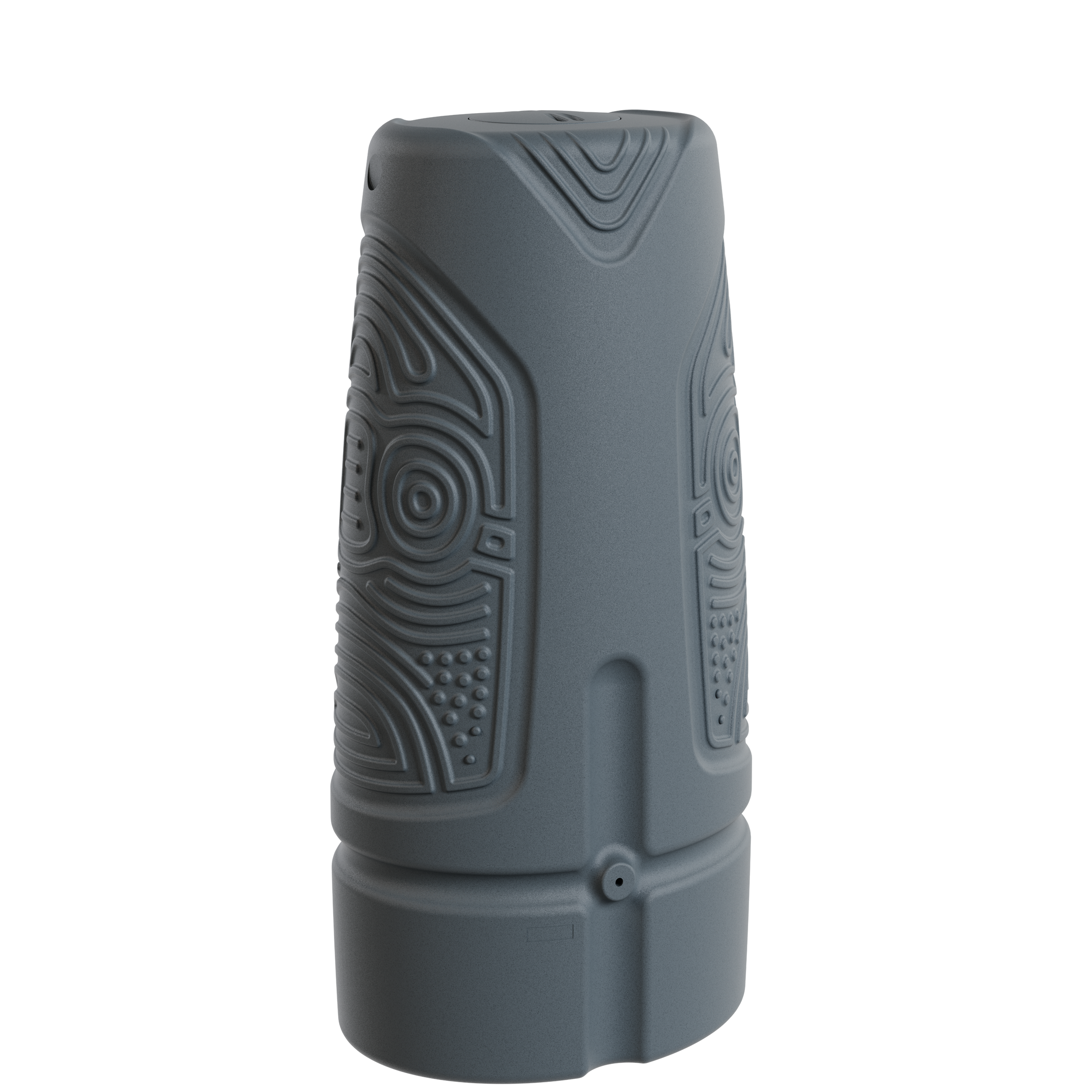 Collecteur d'eau gris avec des motifs en relief Packshot 3D, Visuel 3D, CGI , E- commerce Haut de france, St-Omer, Lille, Paris, Cote d'Opale, Dunkerque, Arras