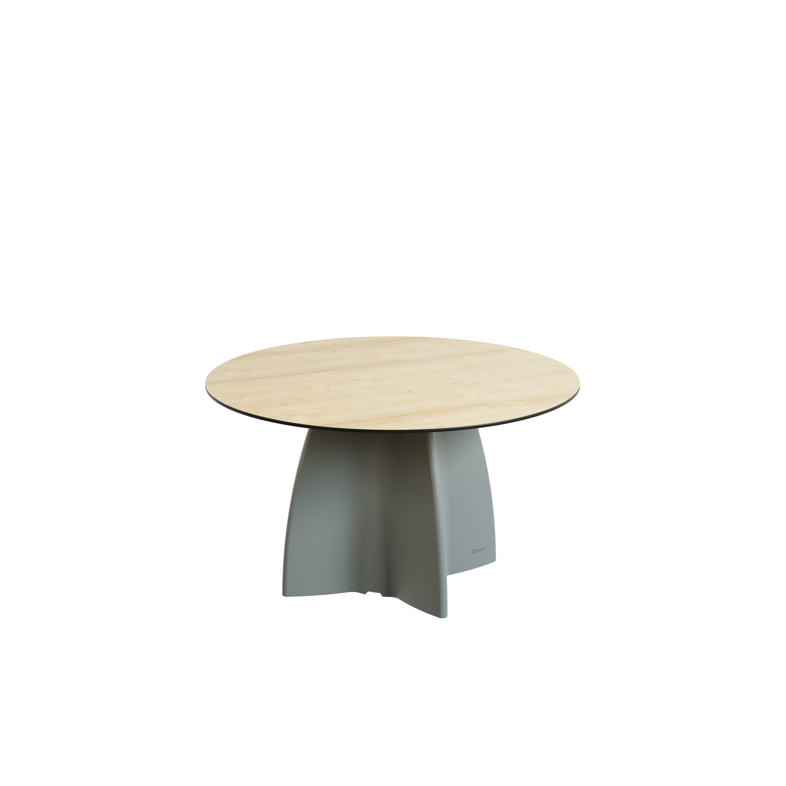 Table basse ronde avec un plateau en bois clair et une base en gris Packshot 3D, Visuel 3D, CGI , E- commerce Haut de france, St-Omer, Lille, Paris, Cote d'Opale, Dunkerque, Arras