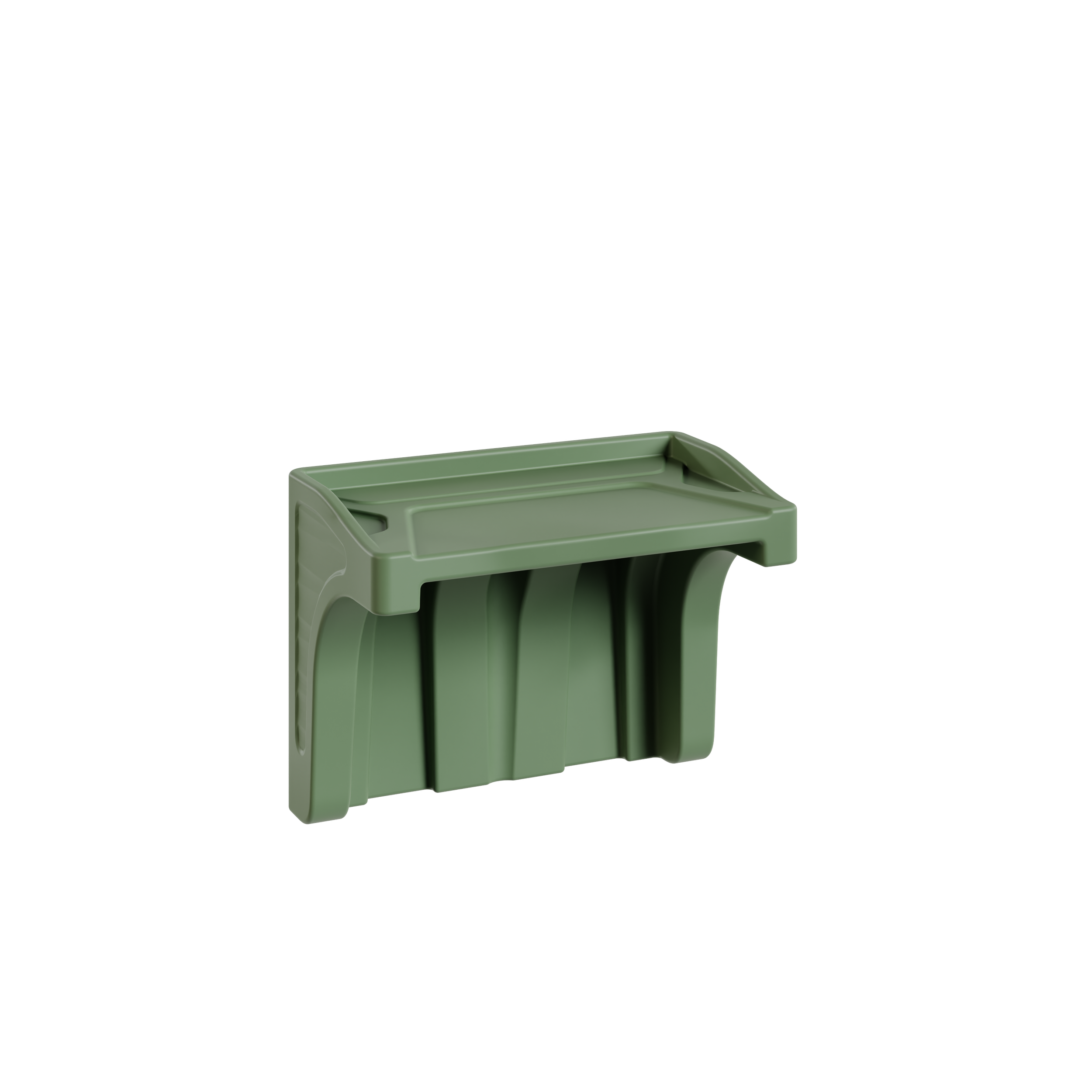 Conteneur de compostage vert avec une plateforme en haut.