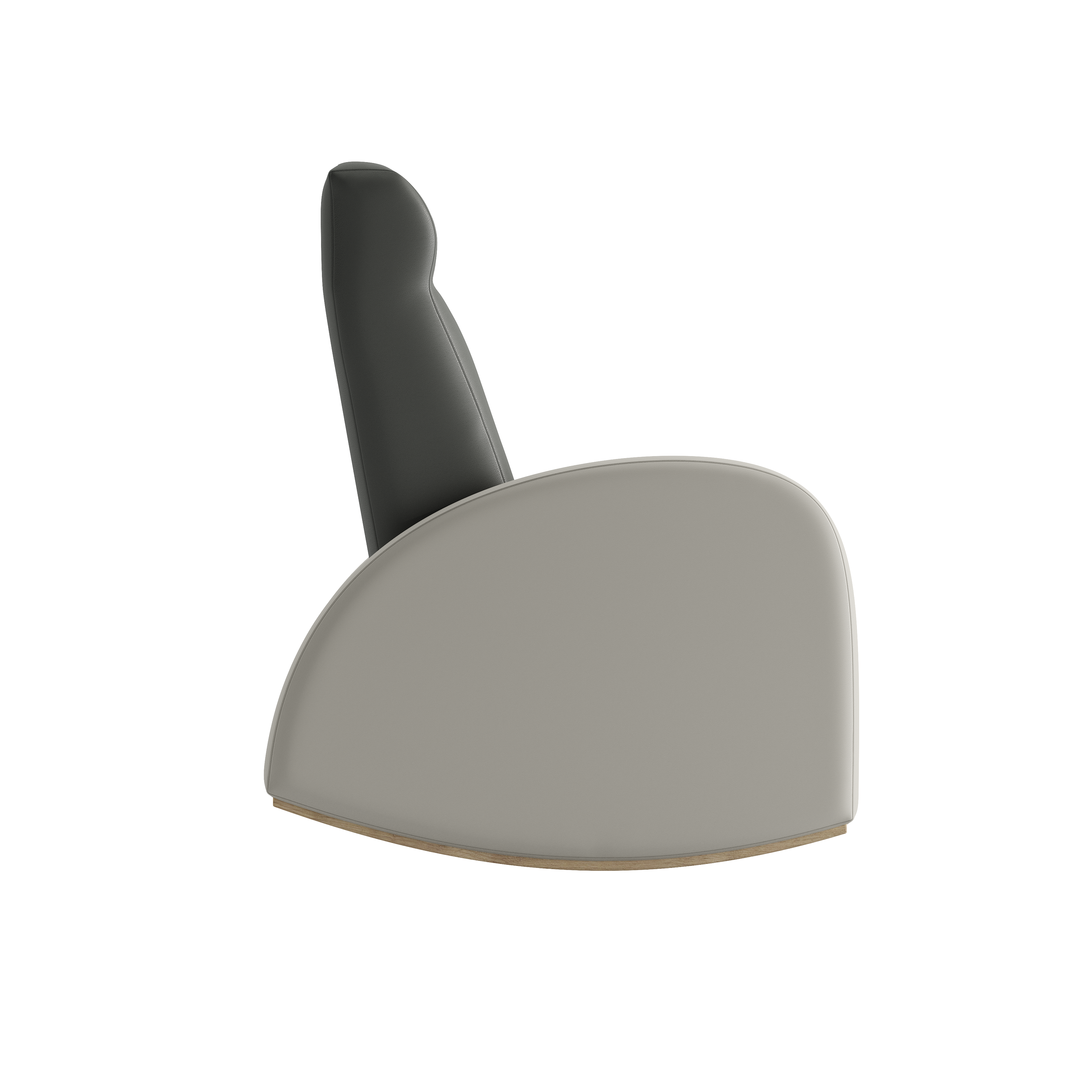 Fauteuil de bureau beige et noir vu de côté