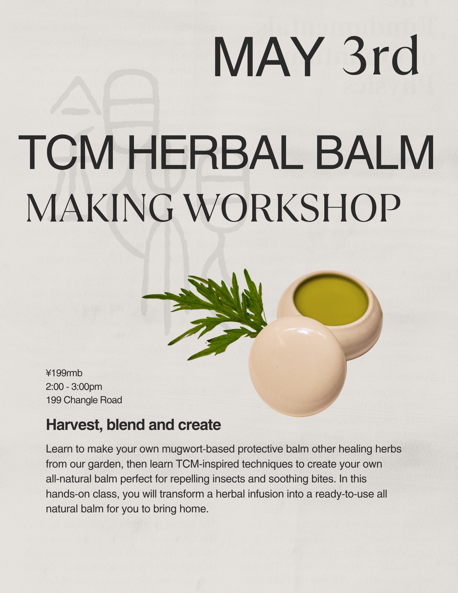 5/3 TCM Herbal Balm Making Workshop