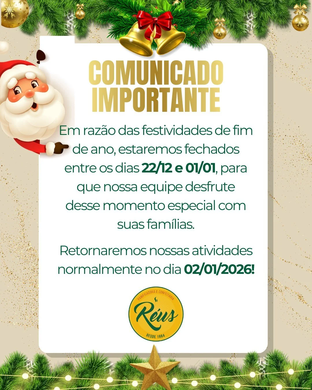 Programe suas encomendas de Natal 🎄🎅💚

#Natal #festadefimdeano #ceiadenatal #encomendas #padaria