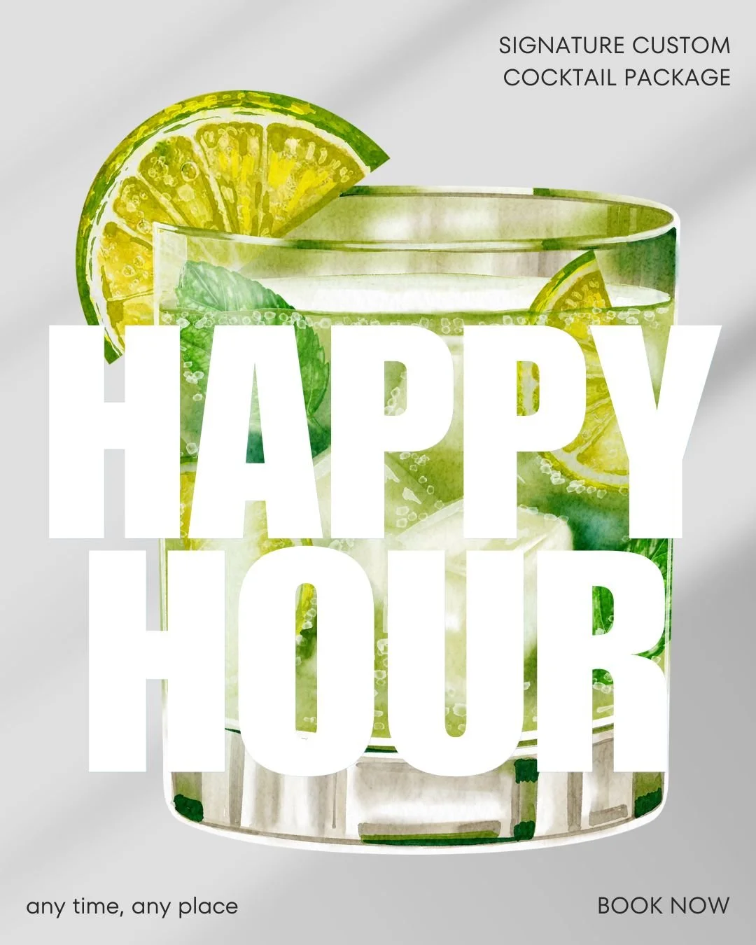 🍋✨ HAPPY HOUR ALERT! ✨🍋
Book our Standard Bar Package and get our adorable Signature Cocktail Package FREE! 💛🍸

Yep &mdash; your dream event just got extra tasty. Custom cocktails, cute setups, and all the good vibes? Say less. 🥂💫

🎉 Perfect f