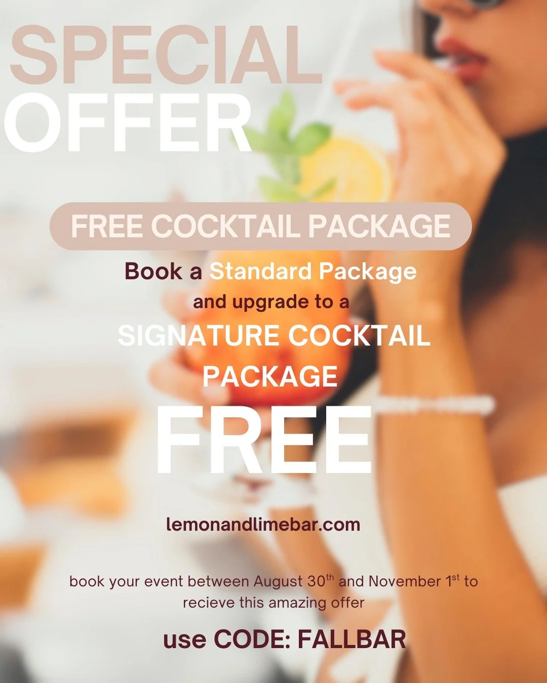 🍹✨ Sip Happens&hellip; Especially When It&rsquo;s FREE! ✨🍹

Book our Standard Package and we&rsquo;ll throw in a FREE cocktail package so your guests can sip in style.

That&rsquo;s right &mdash; your signature drinks, 
on us. 🥂

Because a party w