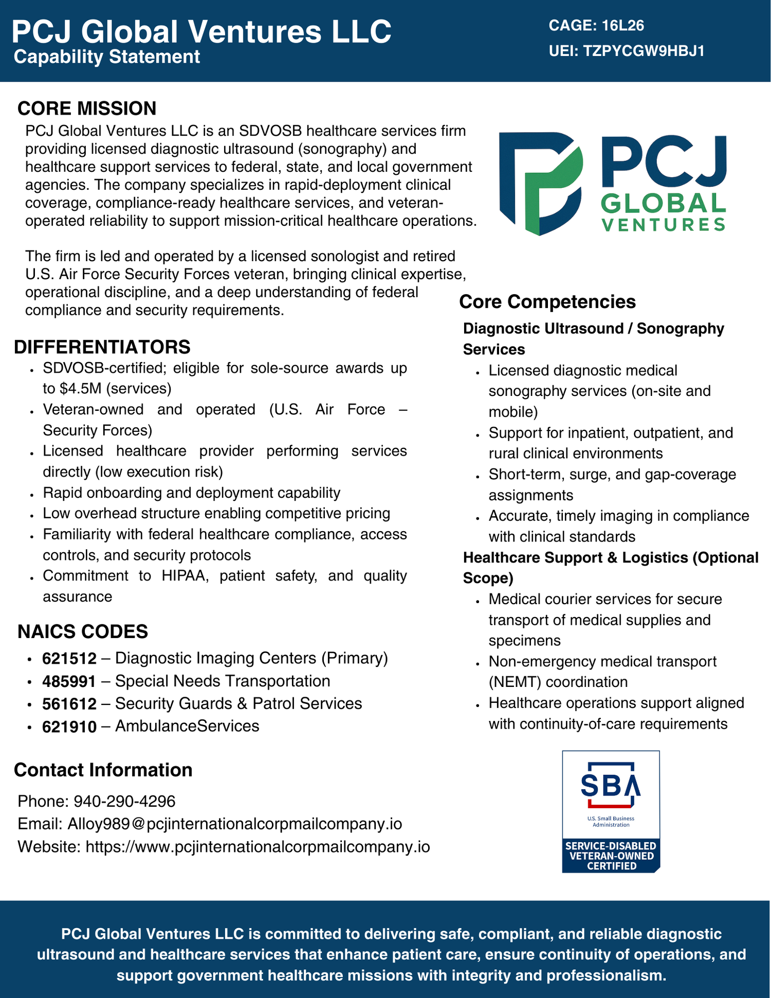 Capability Statement — PCJ Global Ventures