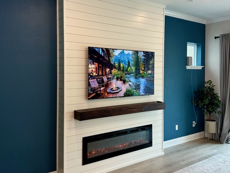 Classic Shiplap Media Wall with Fireplace — Clermont (Orlando Area), Florida