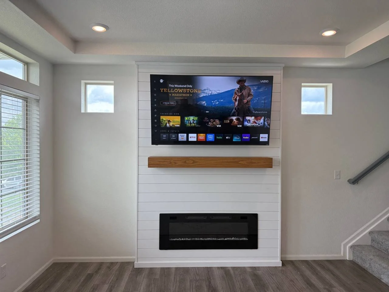 Dual Interior Update with Shiplap Media Wall and Kitchen Beam – Denver, CO