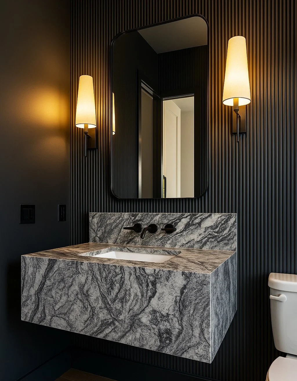 Sleek Black Reeded Wall Design – Chicago Entertainment Room.jpeg