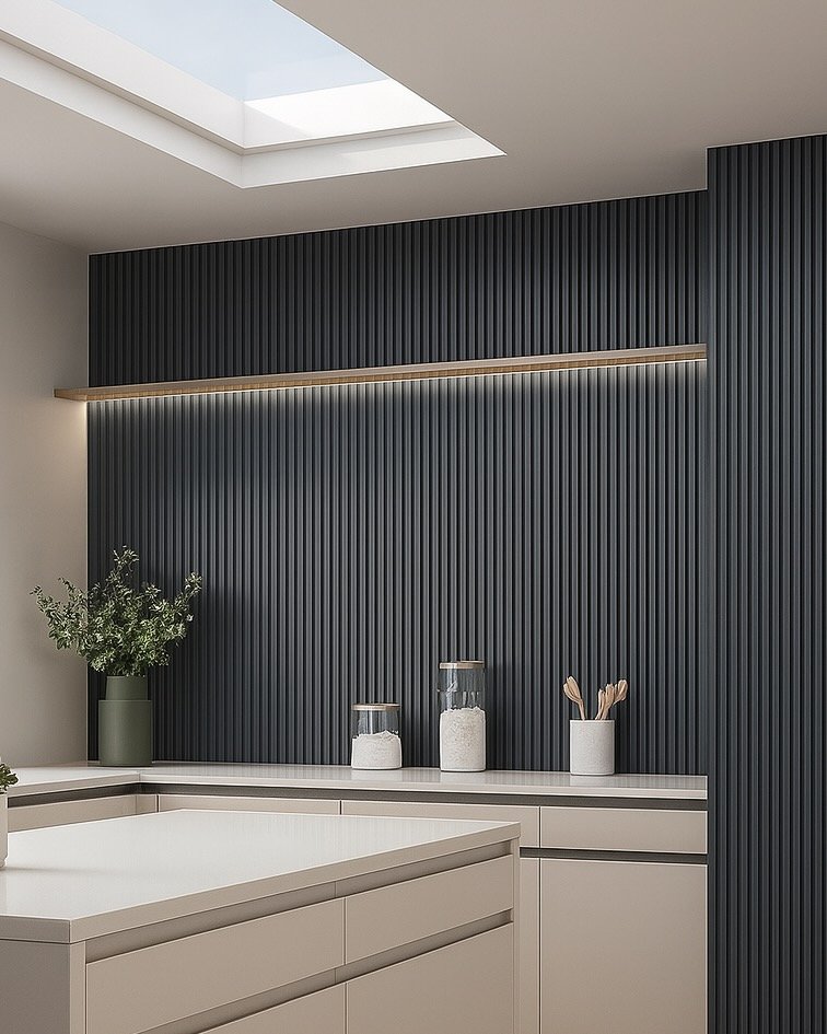 Midnight Blue Ridge Panels in a Contemporary Kitchen