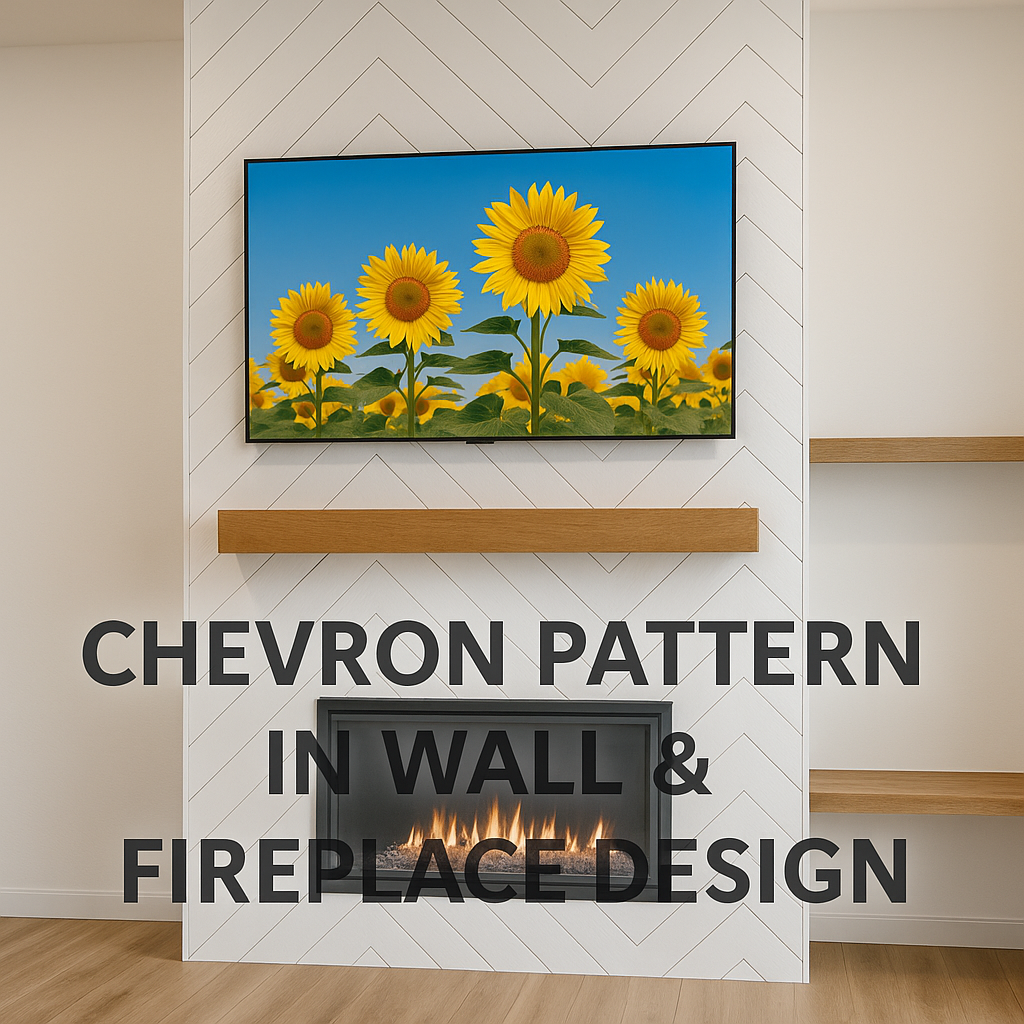 Chevron Pattern in Modern Wall & Fireplace Design